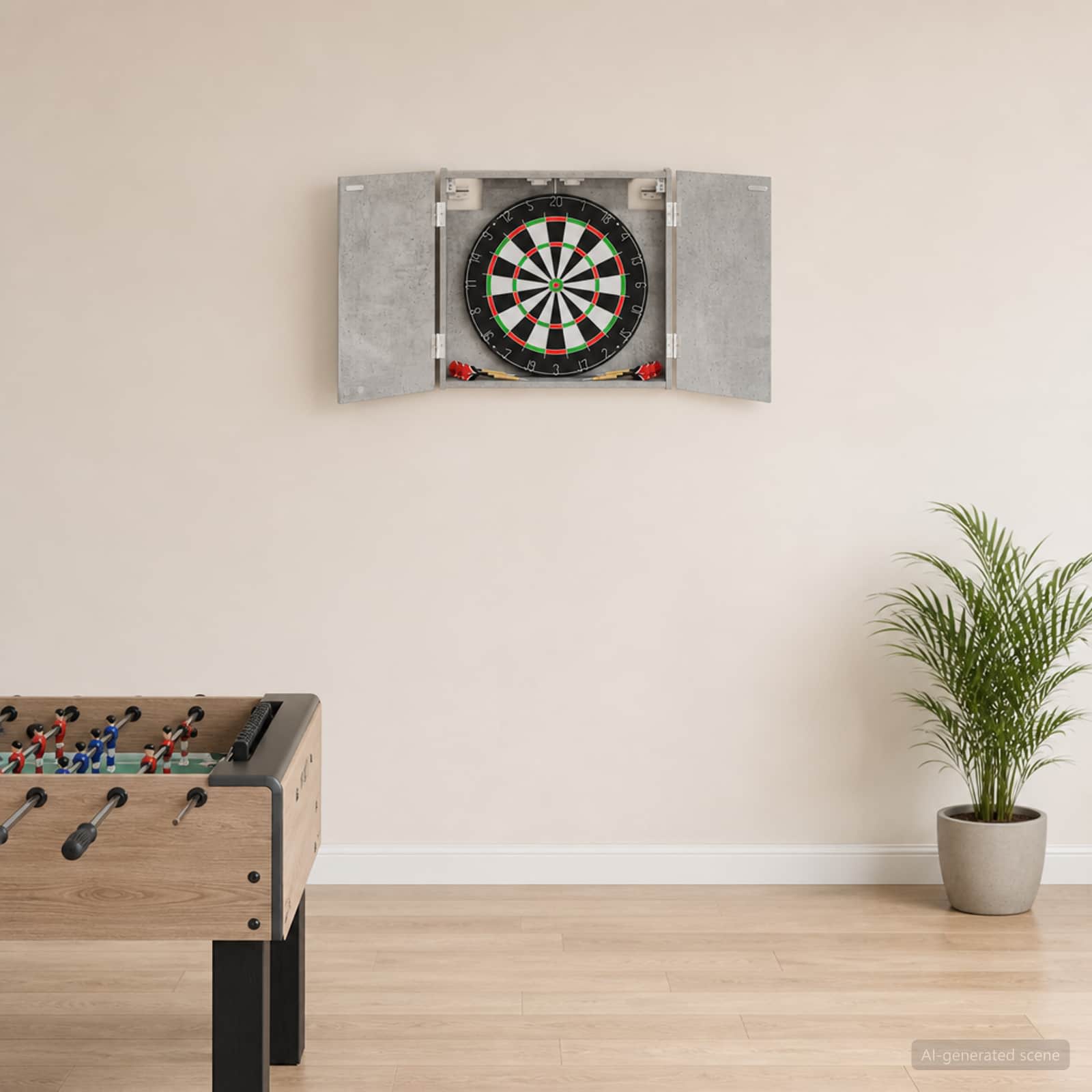 Dartbord Kabinet Betongrijs 56 x 12 x 53,5 cm Bewerkt hout