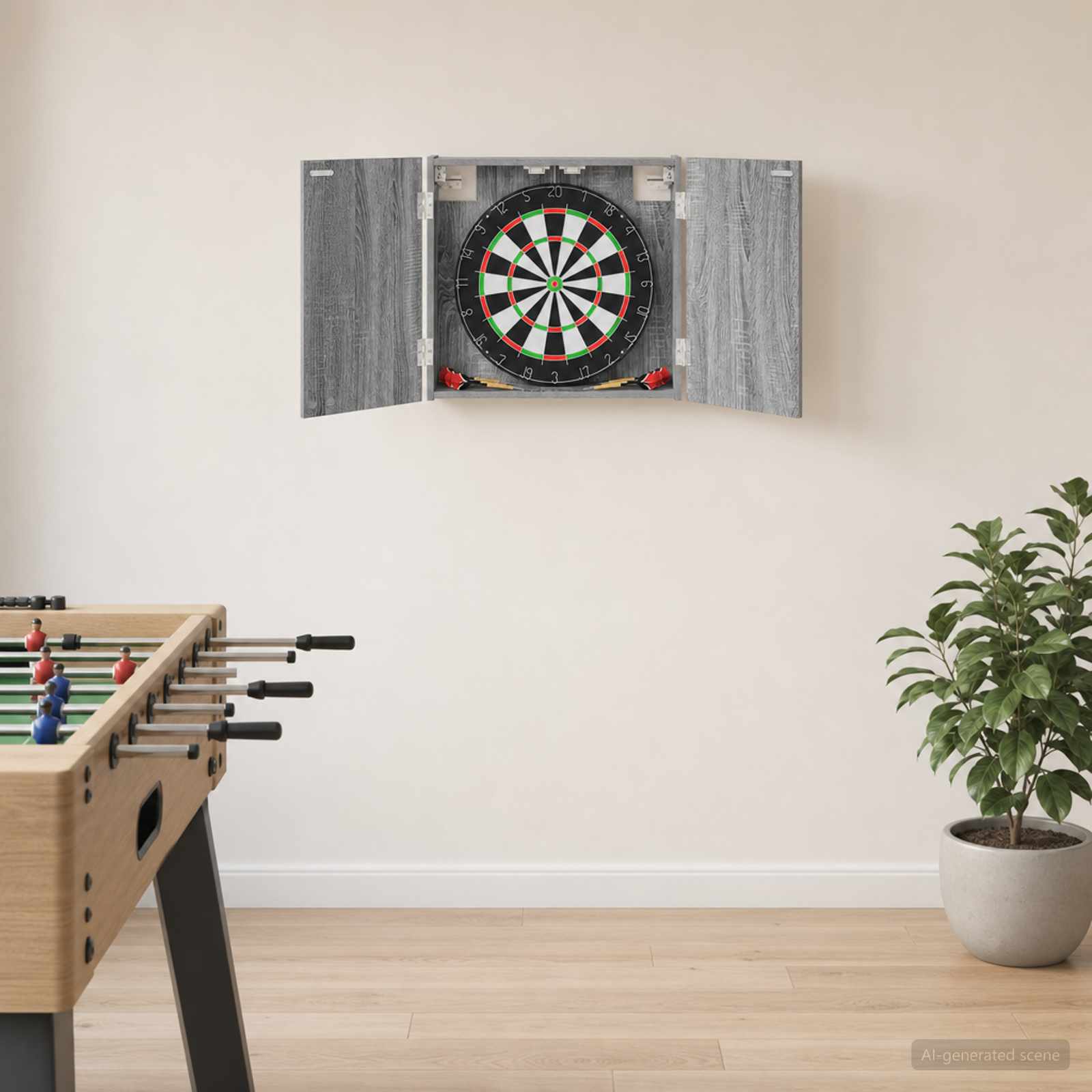 Dartbord Kabinet Grijs Sonoma 56 x 12 x 53,5 cm Bewerkt hout
