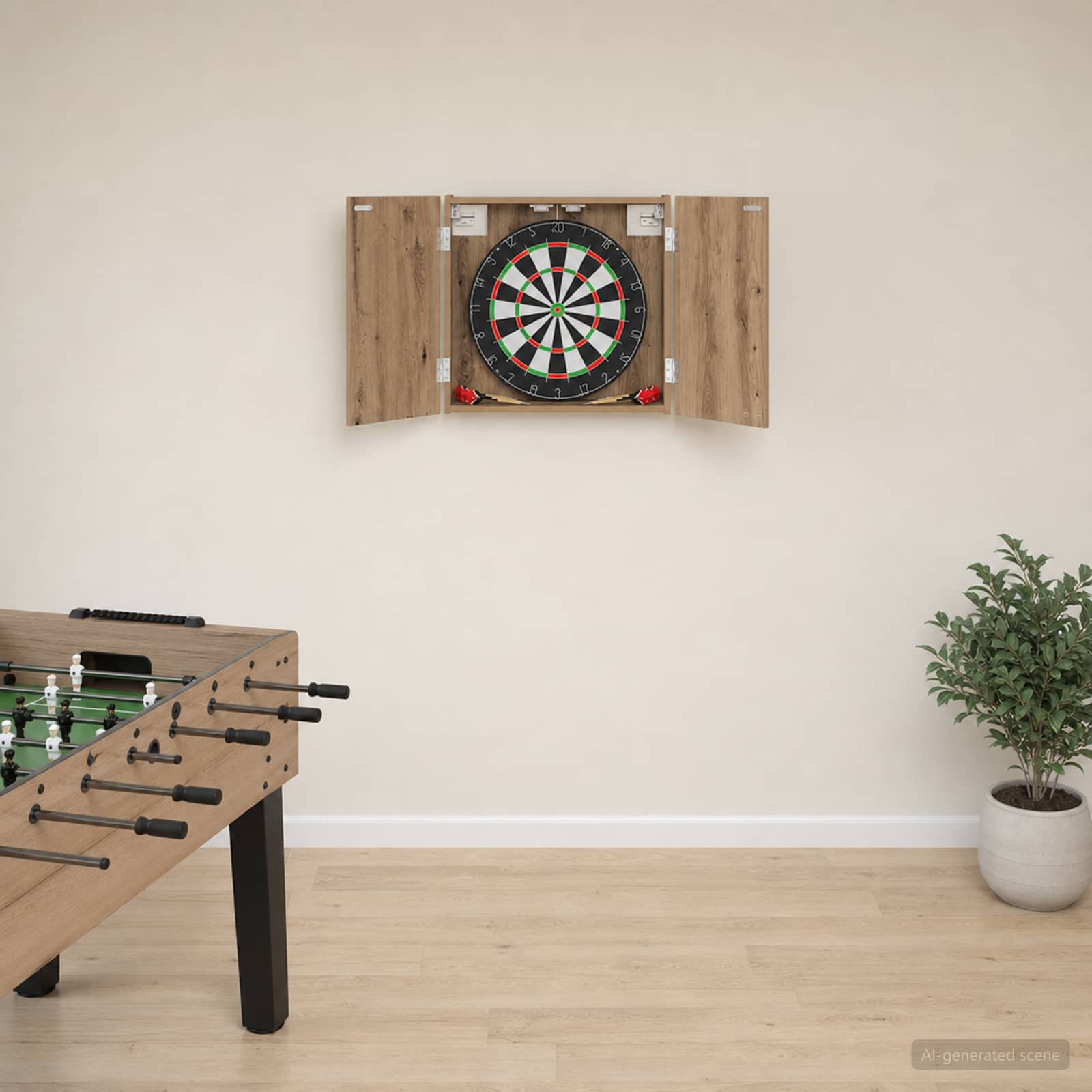Dartbord Kabinet Artisanaal eiken 56 x 12 x 53,5 cm
