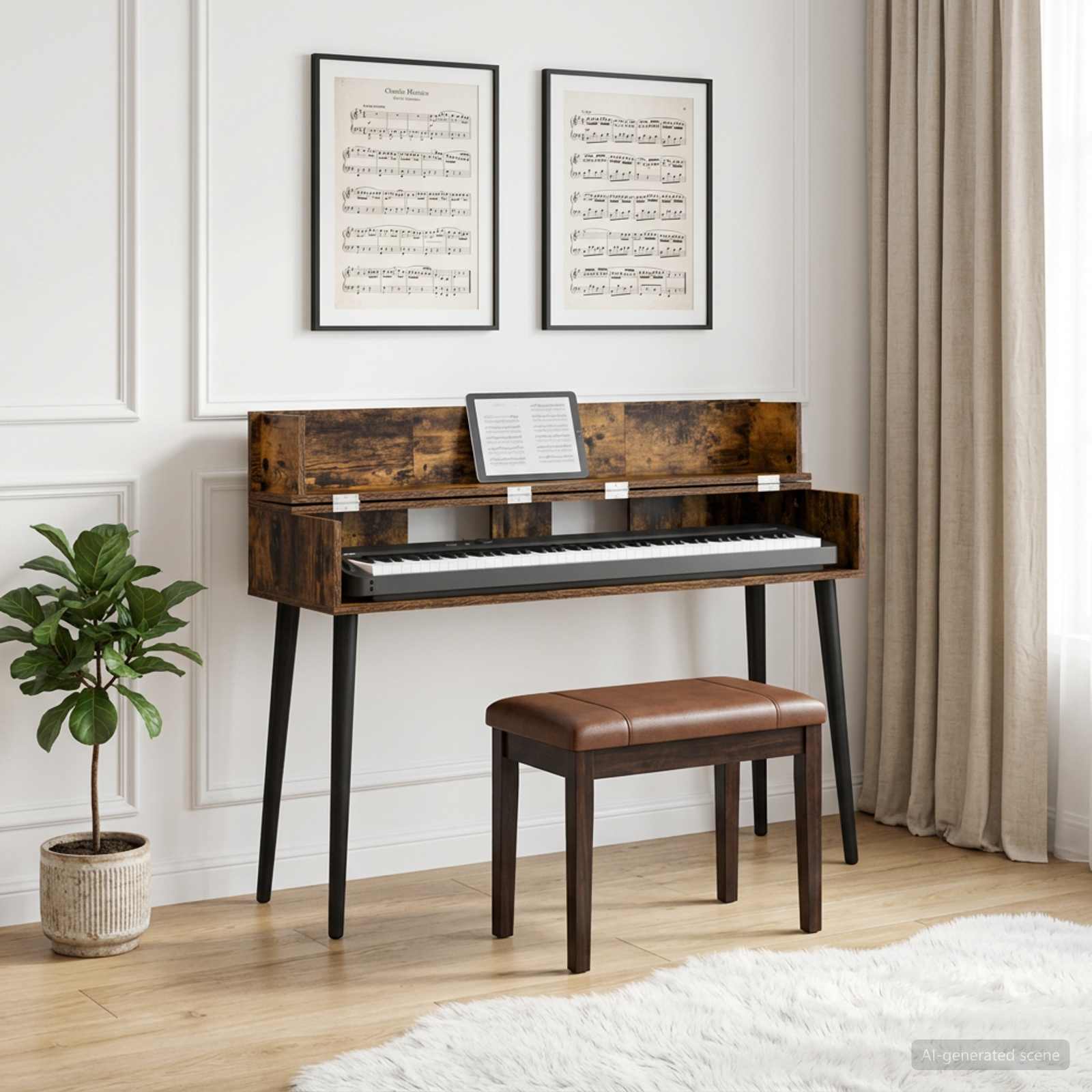 studiobureau Gerookt eiken 152 x 40 x 19,5 cm Bewerkt hout