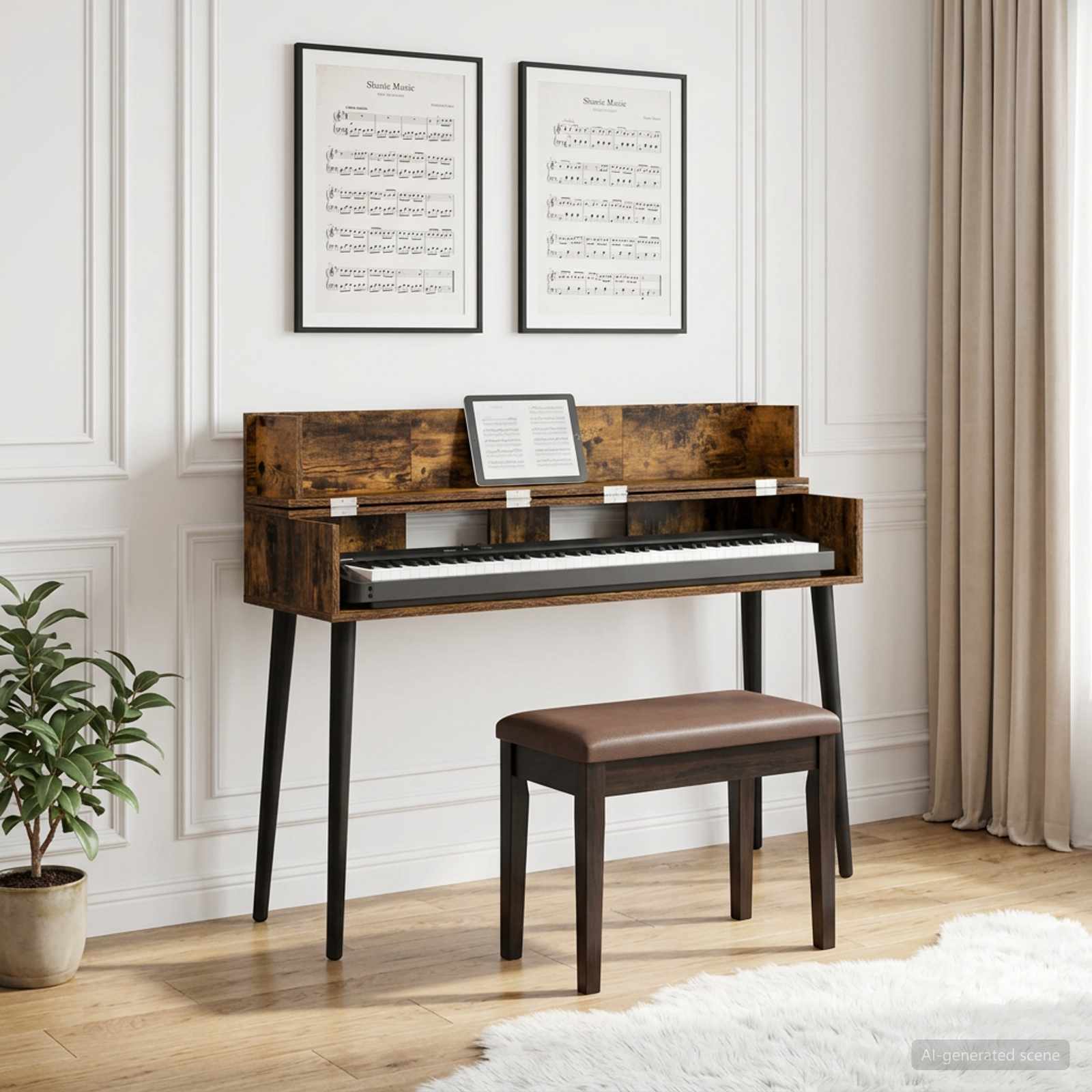 studiobureau Gerookt eiken 130 x 40 x 19,5 cm Bewerkt hout
