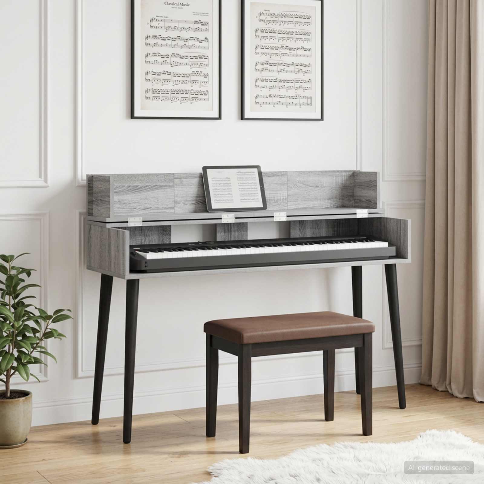 studiobureau Grijs Sonoma 130 x 40 x 19,5 cm Bewerkt hout