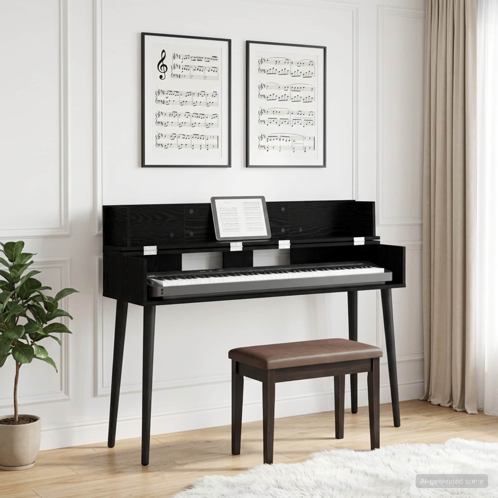 studiobureau Zwart eiken 110 x 40 x 19,5 cm Bewerkt hout