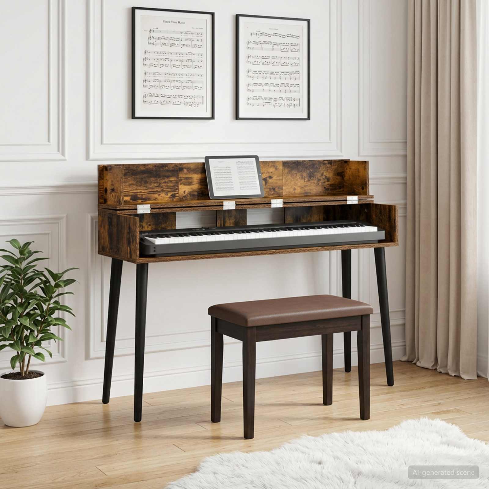 studiobureau Gerookt eiken 110 x 40 x 19,5 cm Bewerkt hout