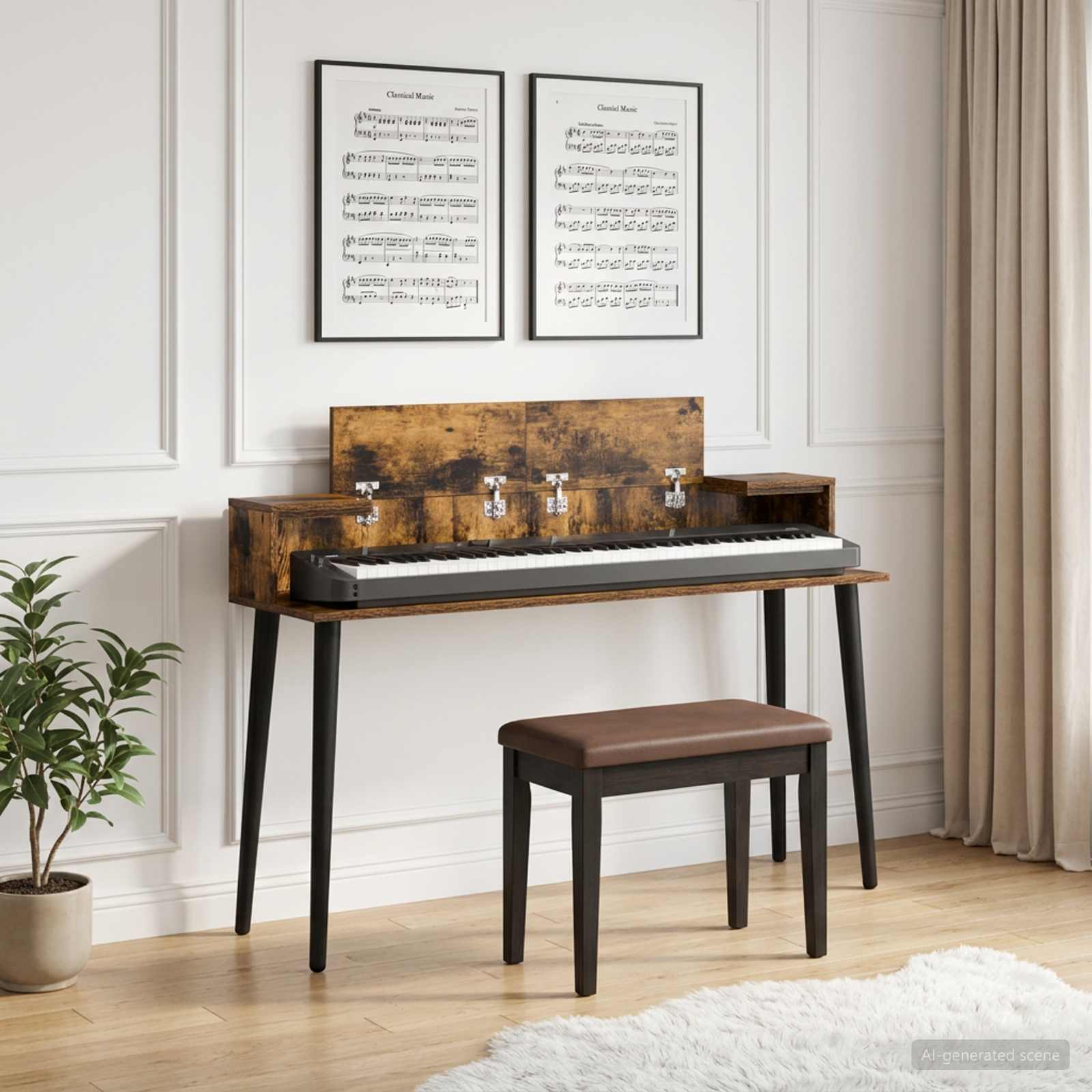 studiobureau Gerookt eiken 152 x 36 x 19,5 cm Bewerkt hout
