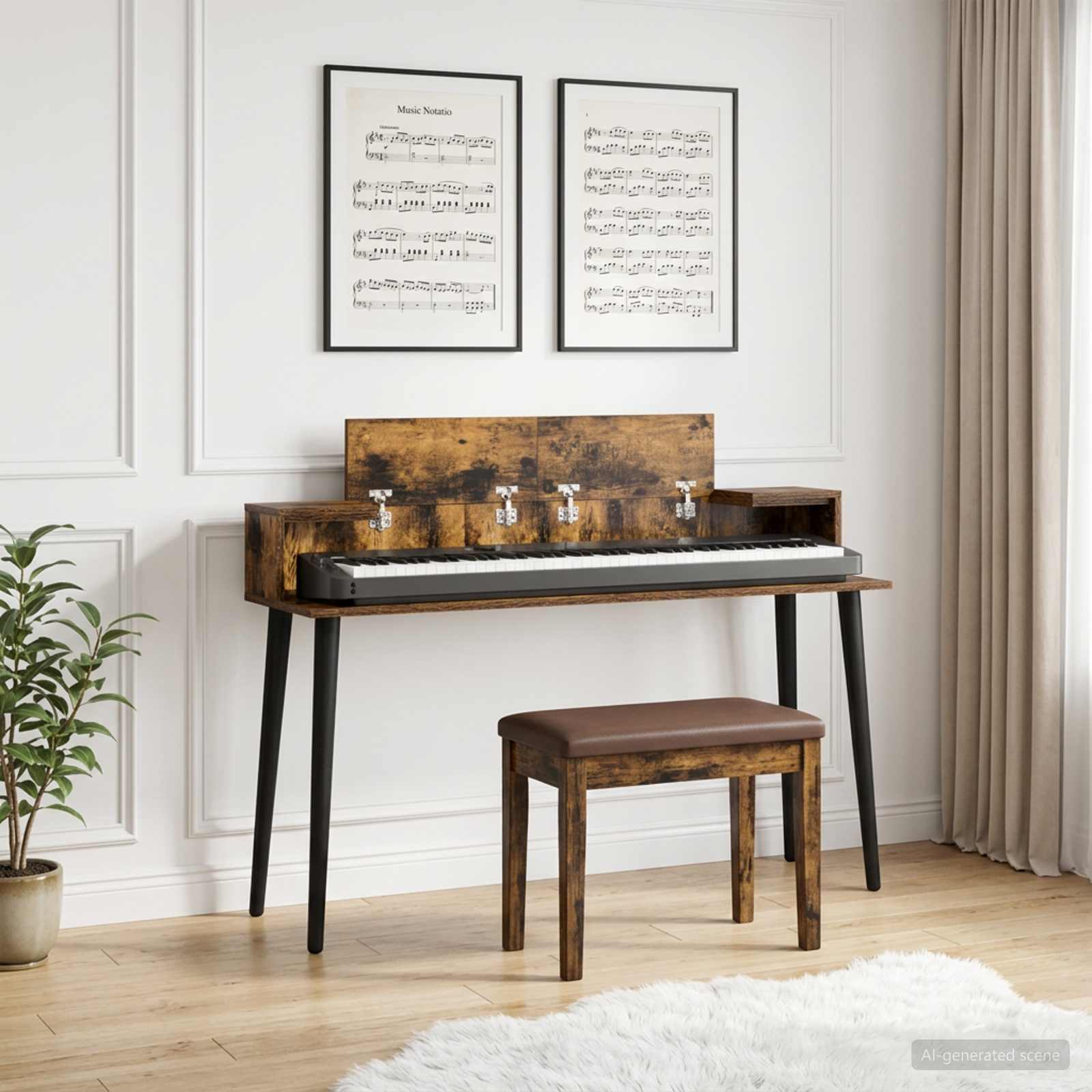 studiobureau Gerookt eiken 130 x 36 x 19,5 cm Bewerkt hout