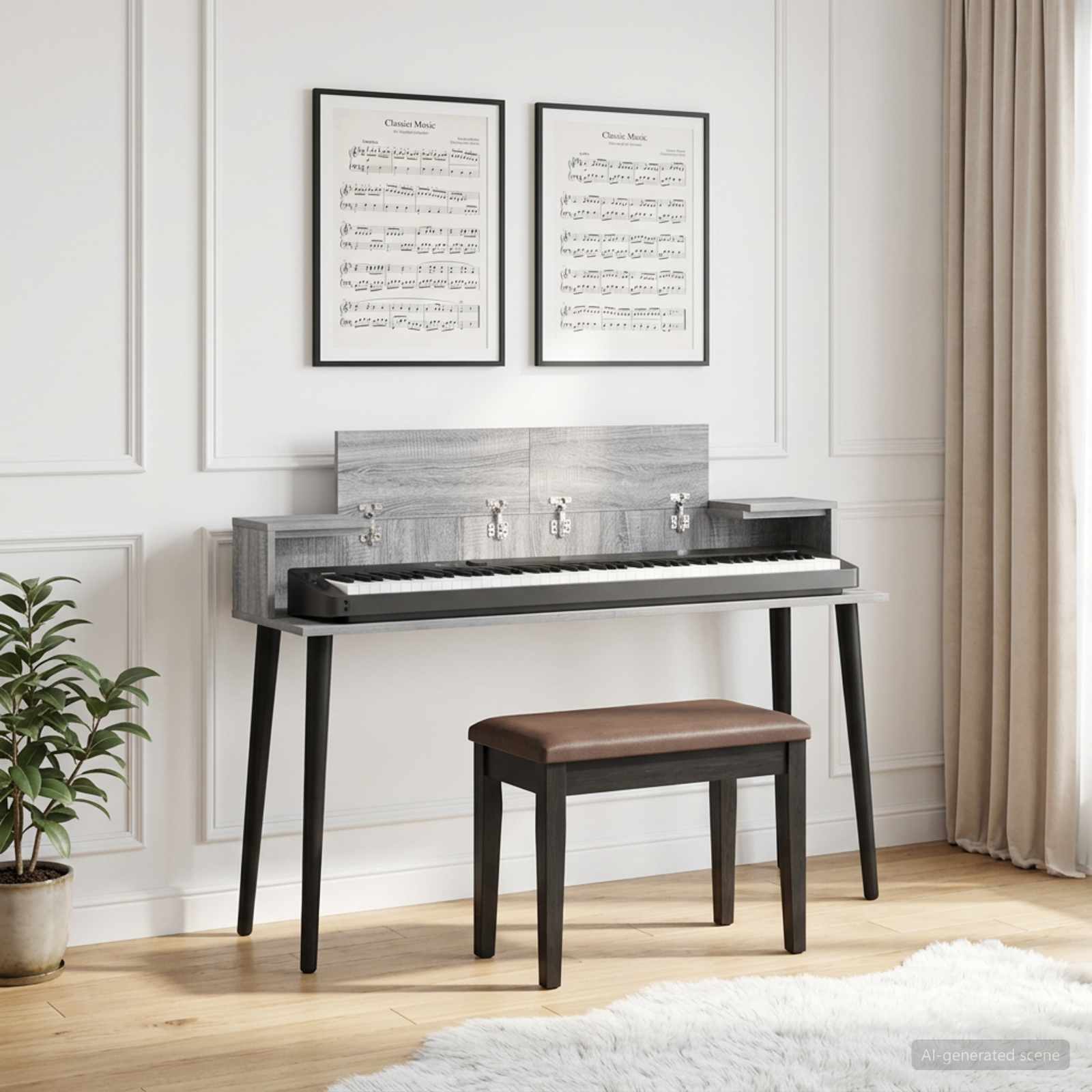 studiobureau Grijs Sonoma 130 x 36 x 19,5 cm Bewerkt hout