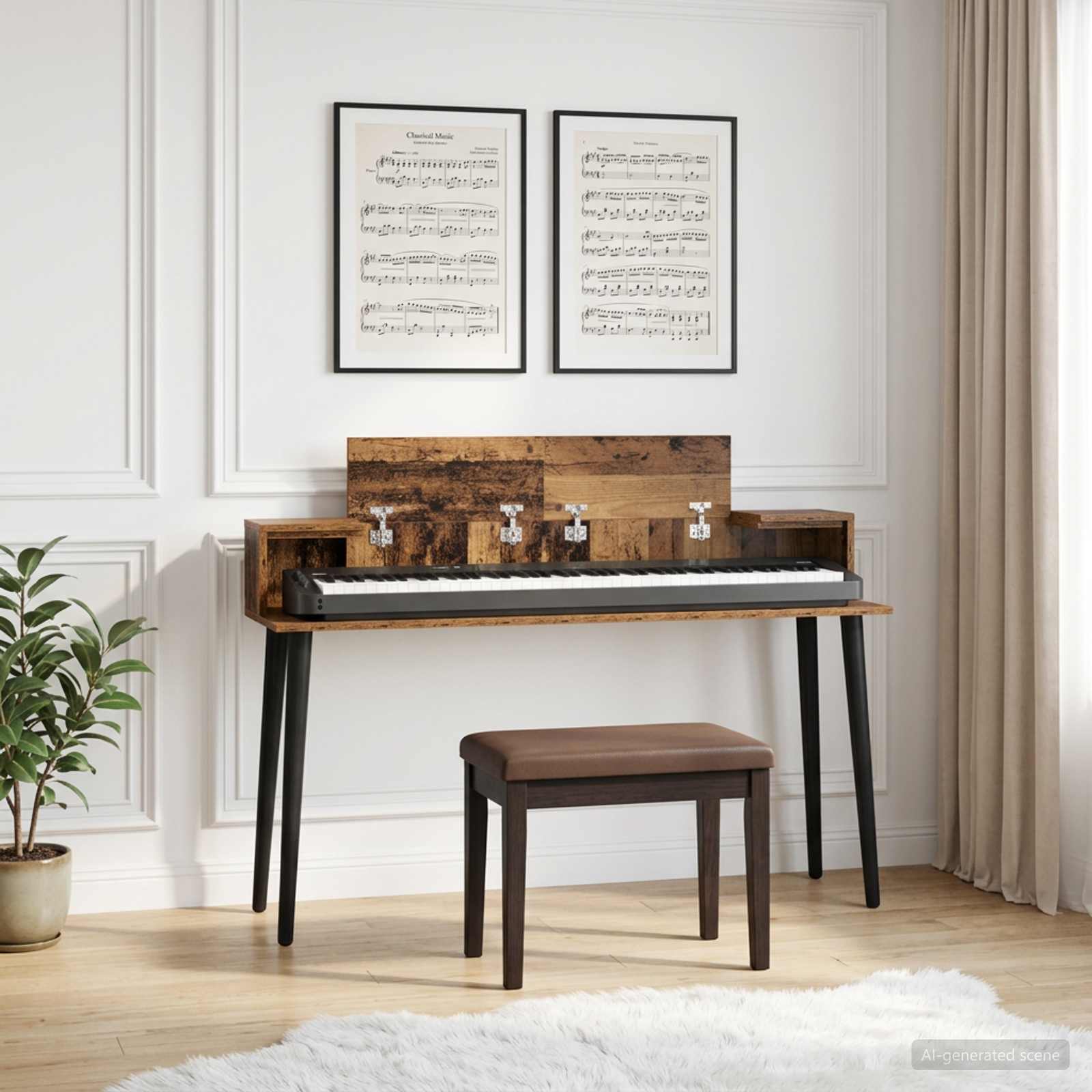 studiobureau Oud hout 130 x 36 x 19,5 cm Bewerkt hout