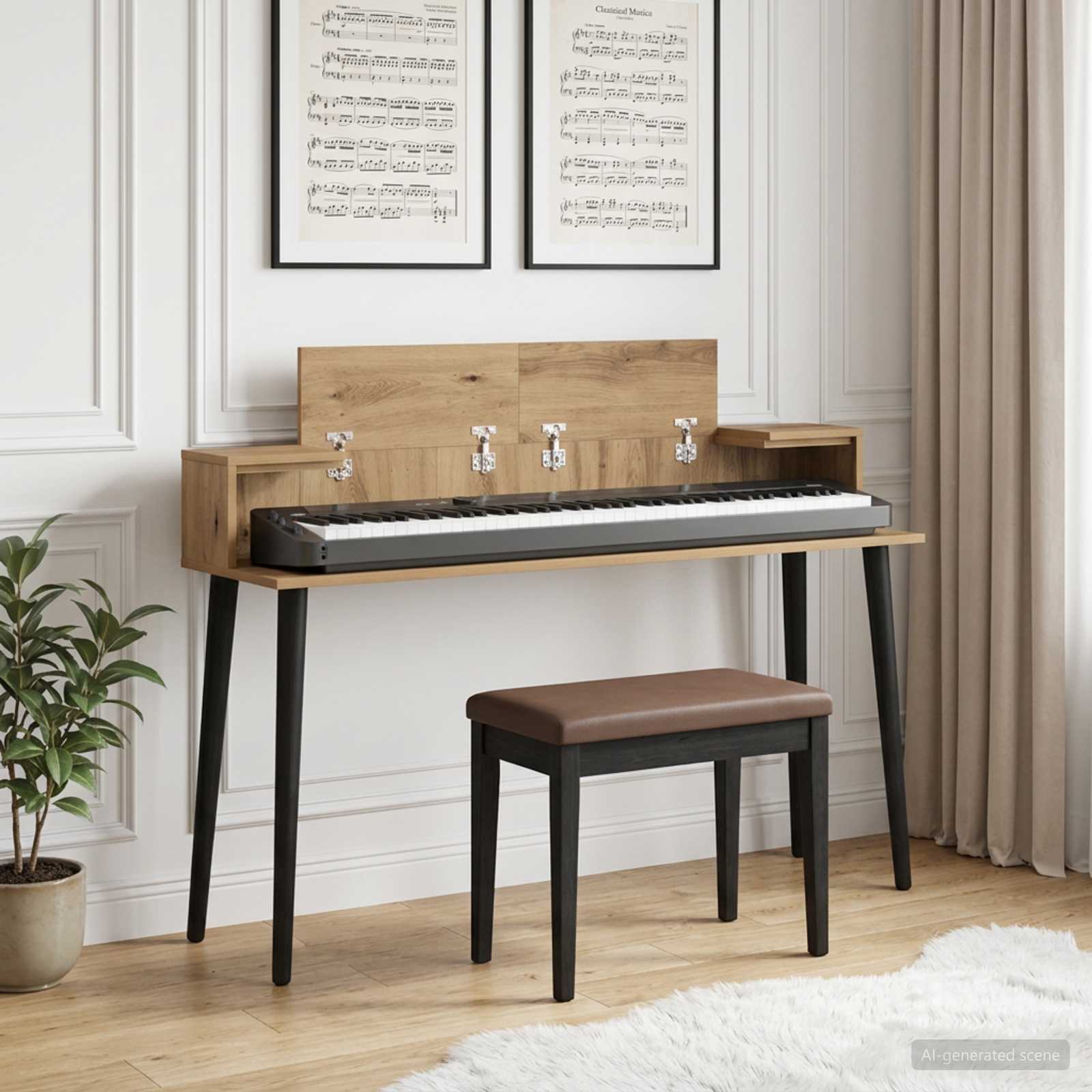 studiobureau Artisanaal eiken 130 x 36 x 19,5 cm Bewerkt hout