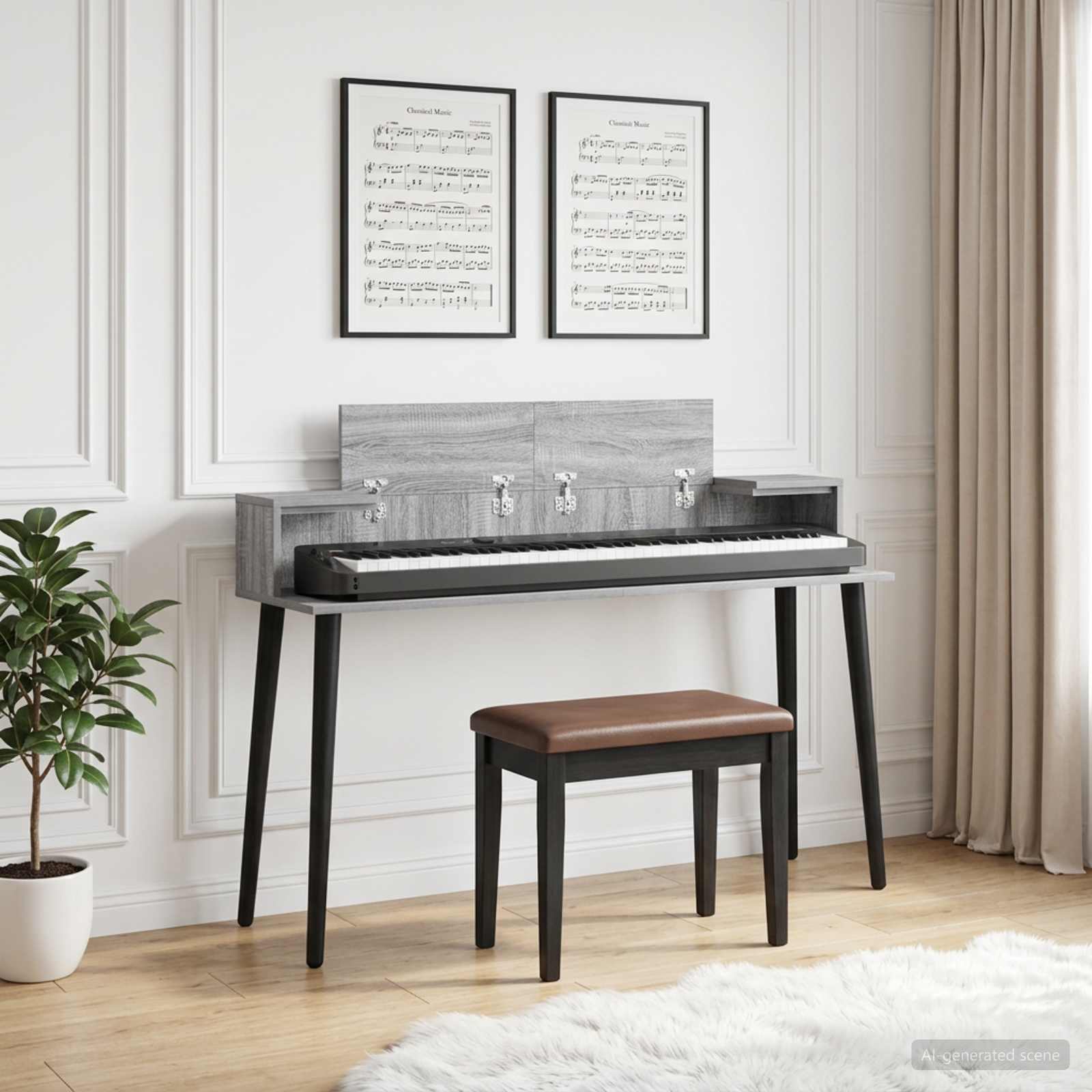 studiobureau Grijs Sonoma 110 x 36 x 19,5 cm Bewerkt hout