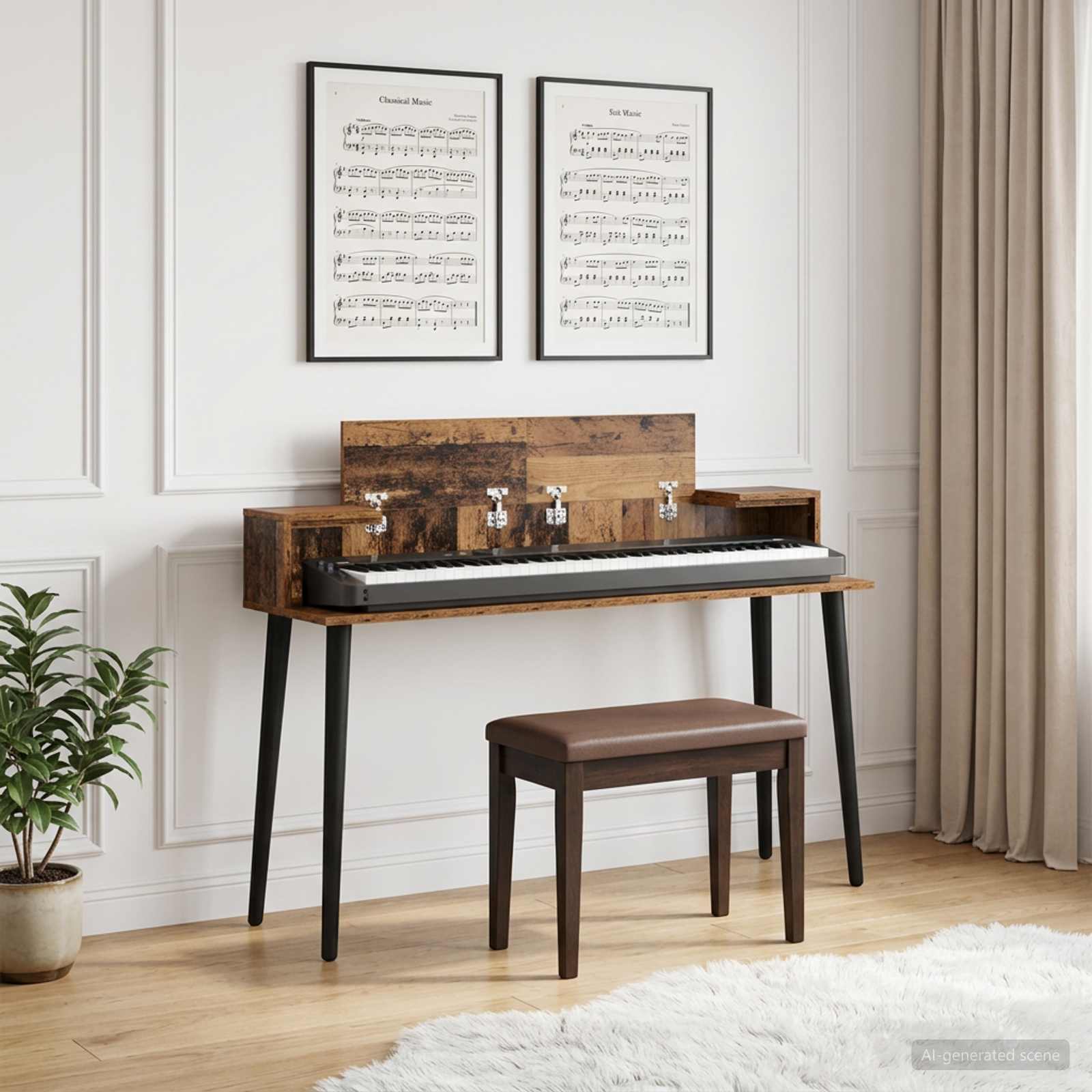 studiobureau Oud hout 110 x 36 x 19,5 cm Bewerkt hout