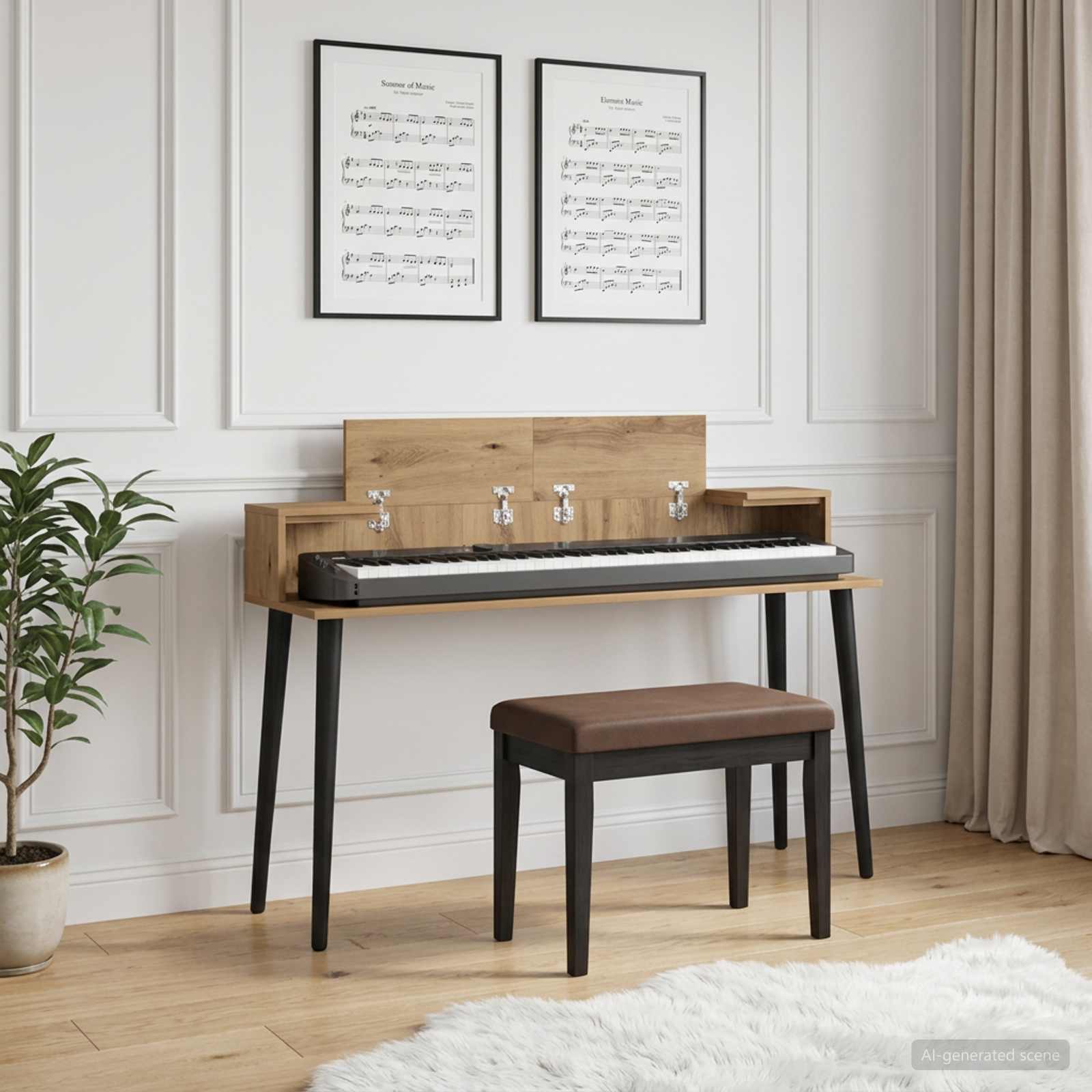 studiobureau Artisanaal eiken 110 x 36 x 19,5 cm Bewerkt hout