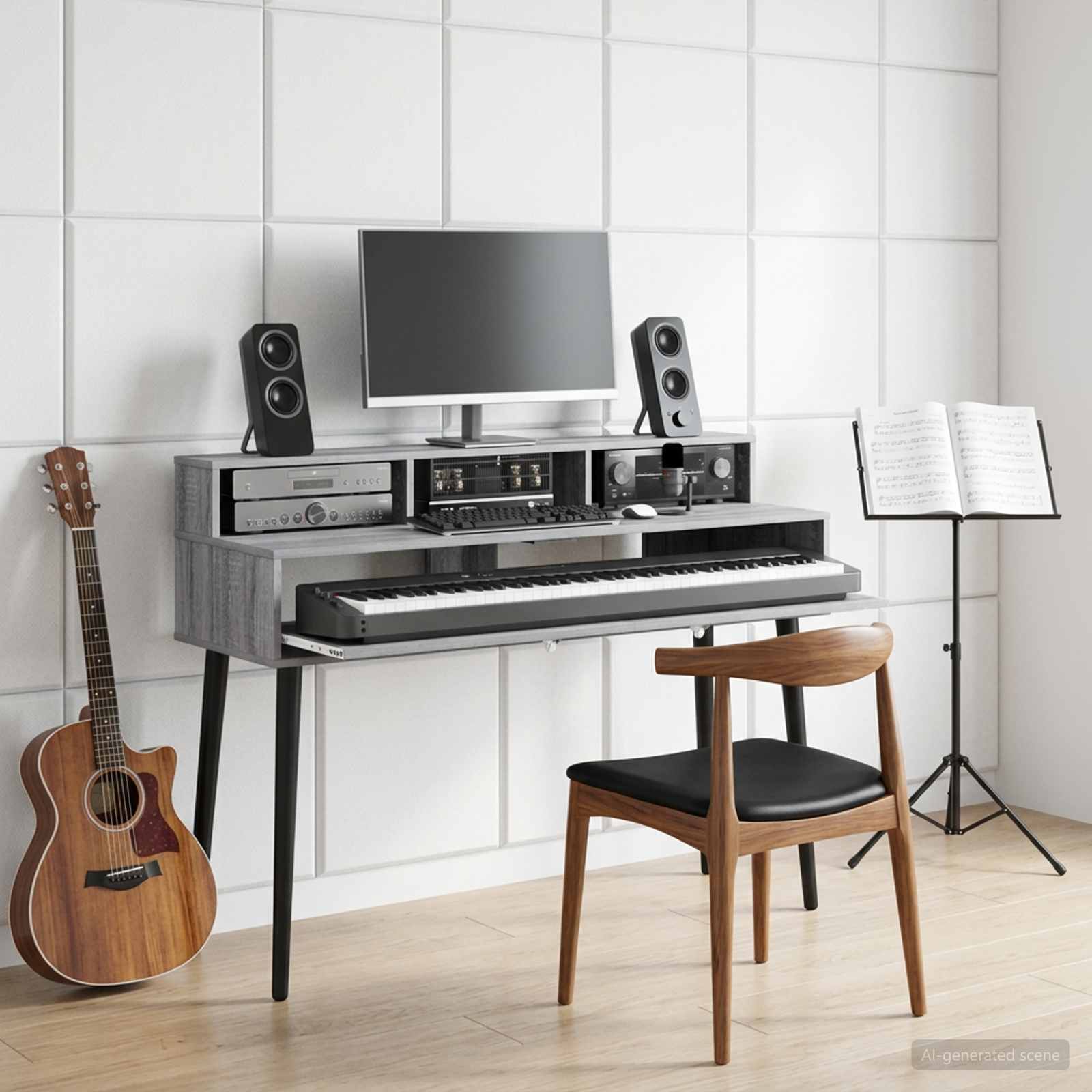 Studiebureau Grijs Sonoma 152 x 42,5 x 36 cm Bewerkt hout