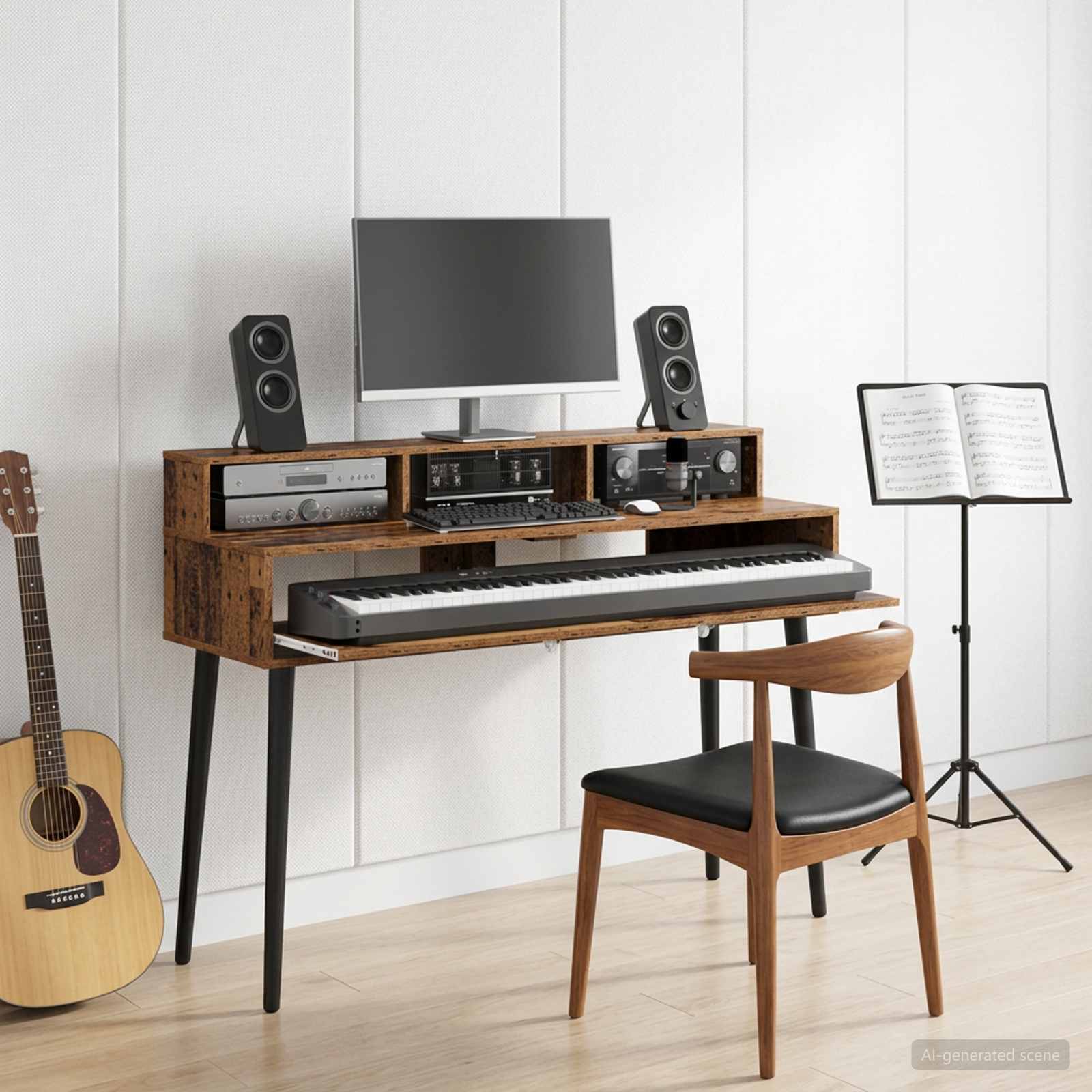 Studiebureau Oud hout 152 x 42,5 x 36 cm Bewerkt hout