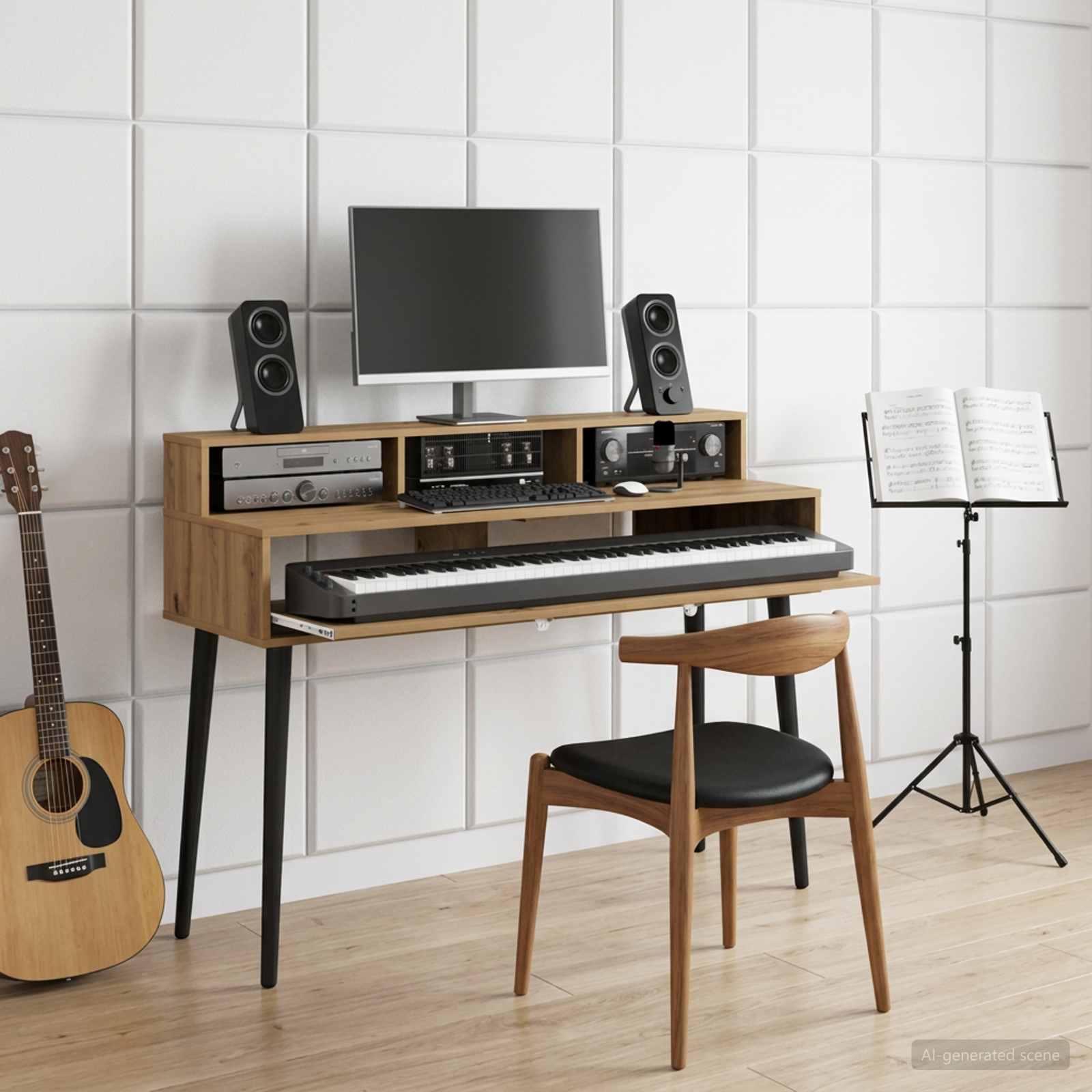 Studiebureau Artisanaal eiken 152 x 42,5 x 36 cm Bewerkt hout