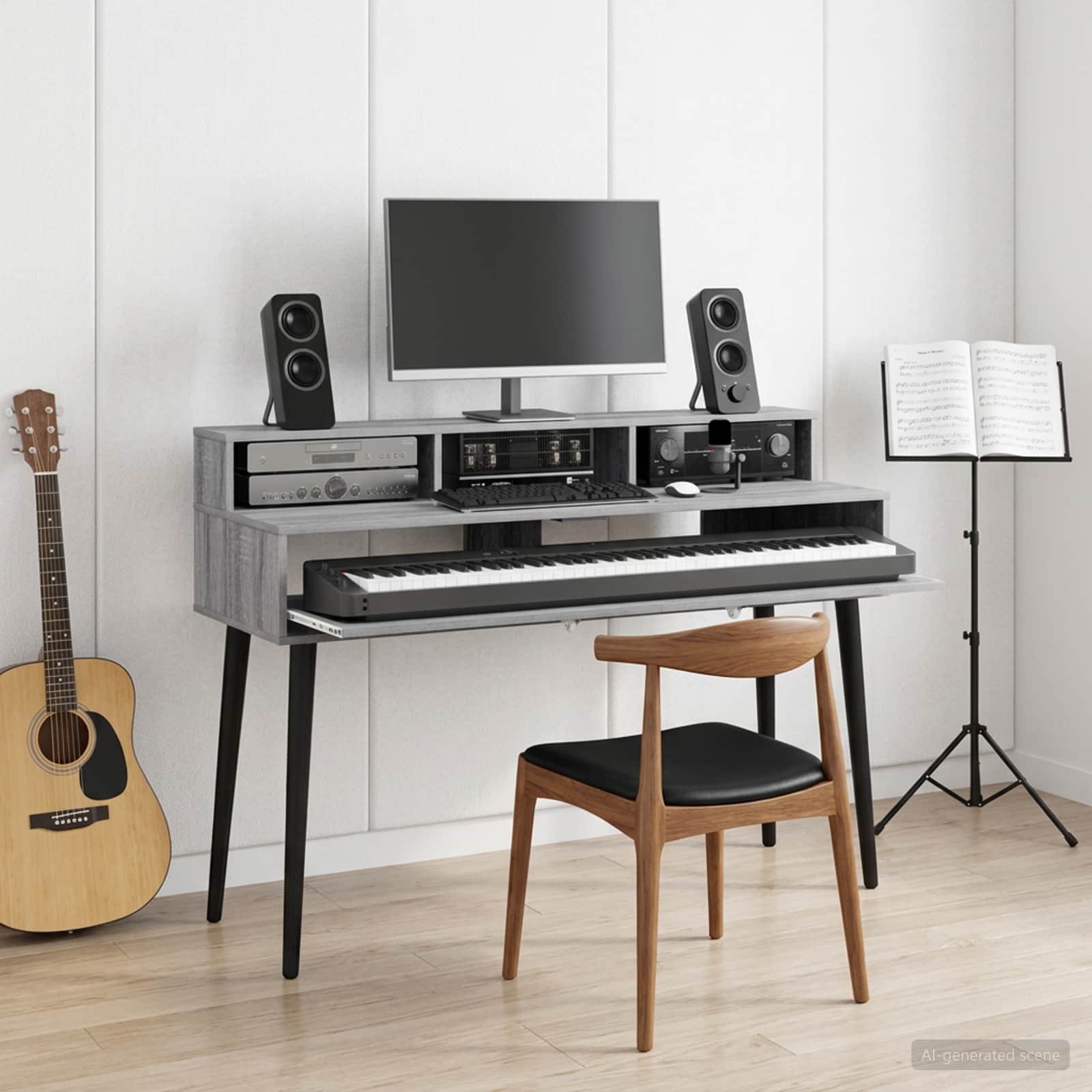 Studiebureau Grijs Sonoma 130 x 42,5 x 36 cm Bewerkt hout