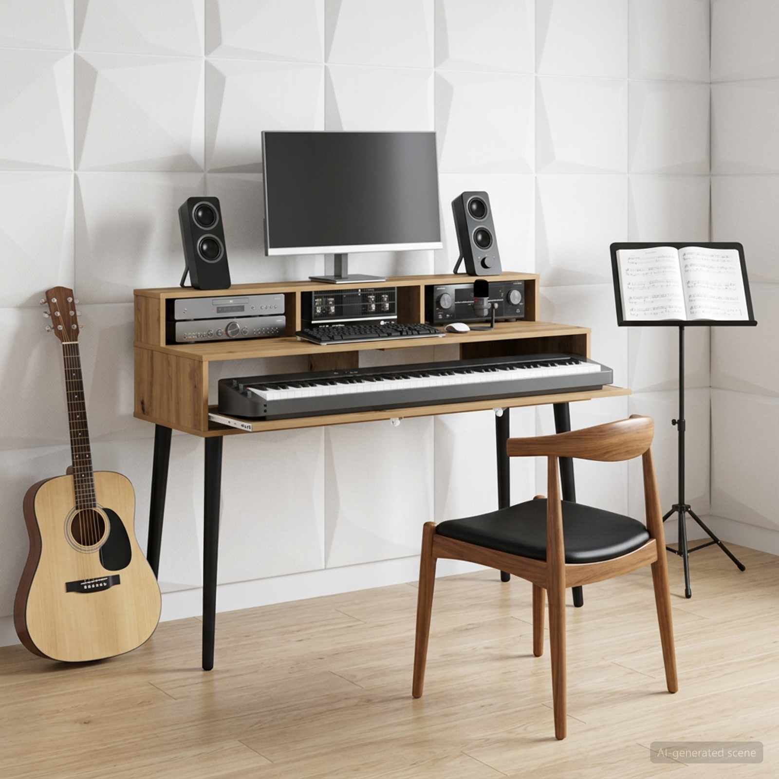 Studiebureau Artisanaal eiken 130 x 42,5 x 36 cm Bewerkt hout