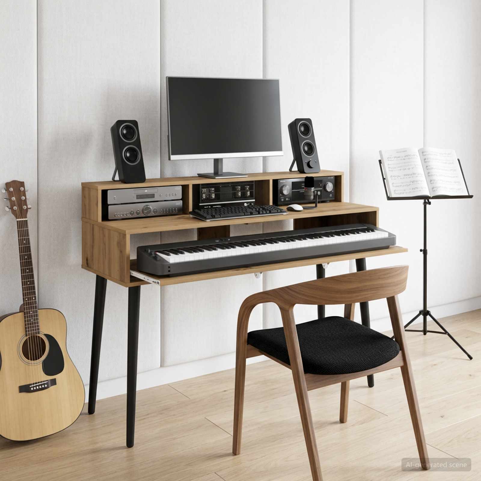 Studiebureau Artisanaal eiken 110 x 42,5 x 36 cm Bewerkt hout
