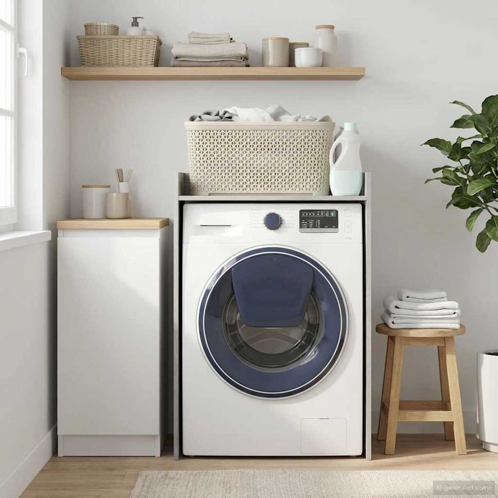 Wasmachinekast Grijs Sonoma 67,5 x 48 x 97 cm Bewerkt hout