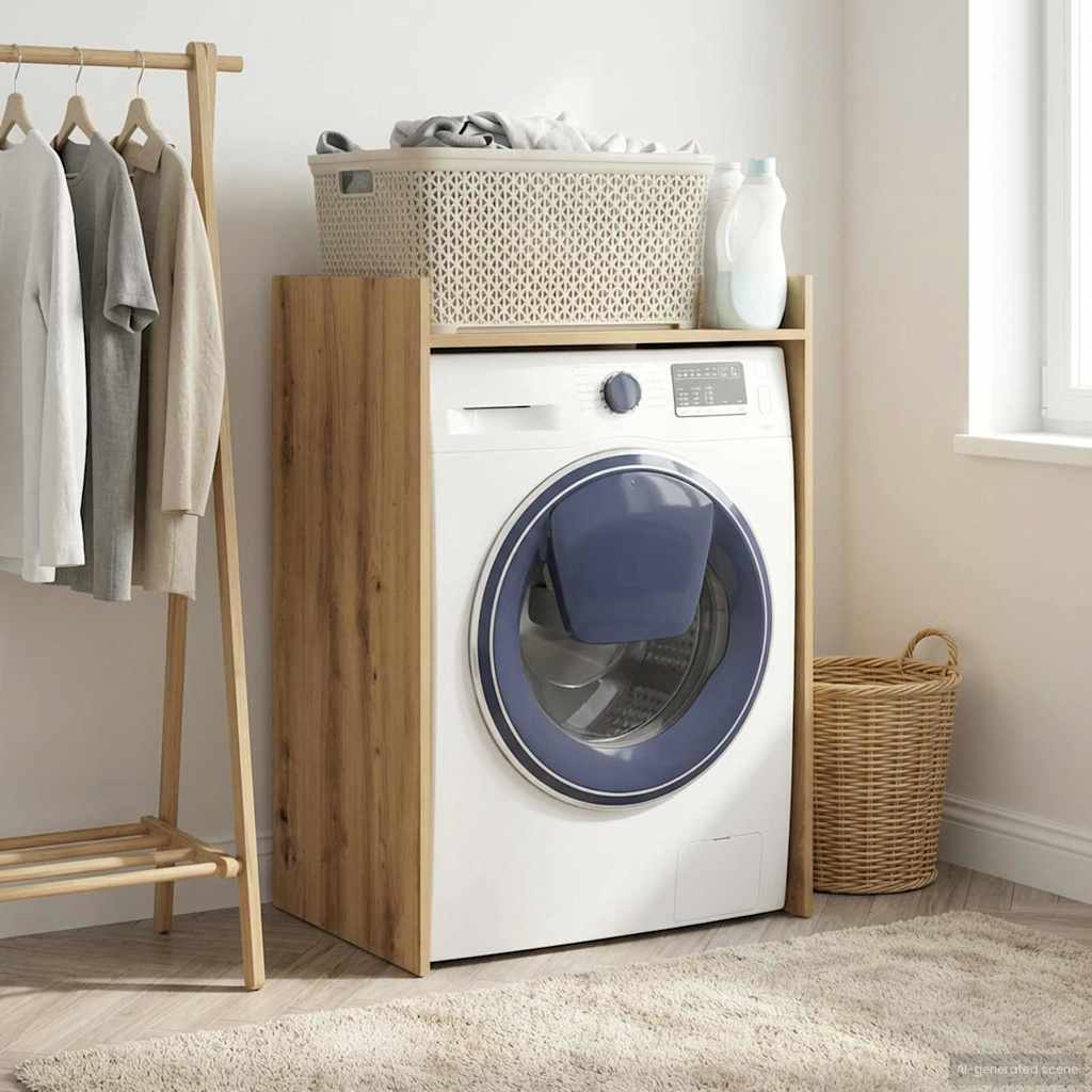 Wasmachinekast met opslag Ambachtelijk eiken 67,5 x 48 x 97 cm – afbeelding 1