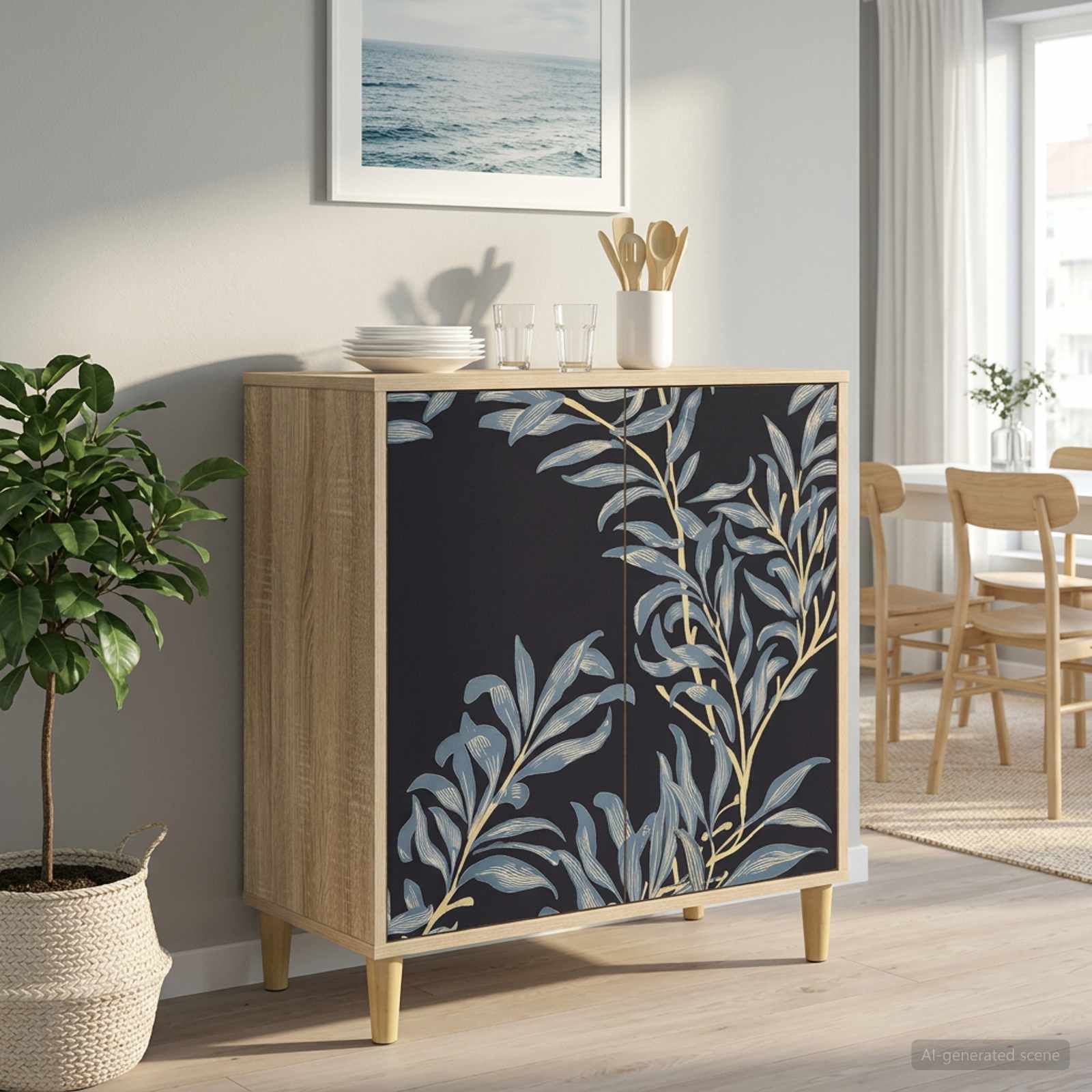 Dressoir DOKKUM Sonoma 69 x 33 x 75 cm Bewerkt hout – afbeelding 1
