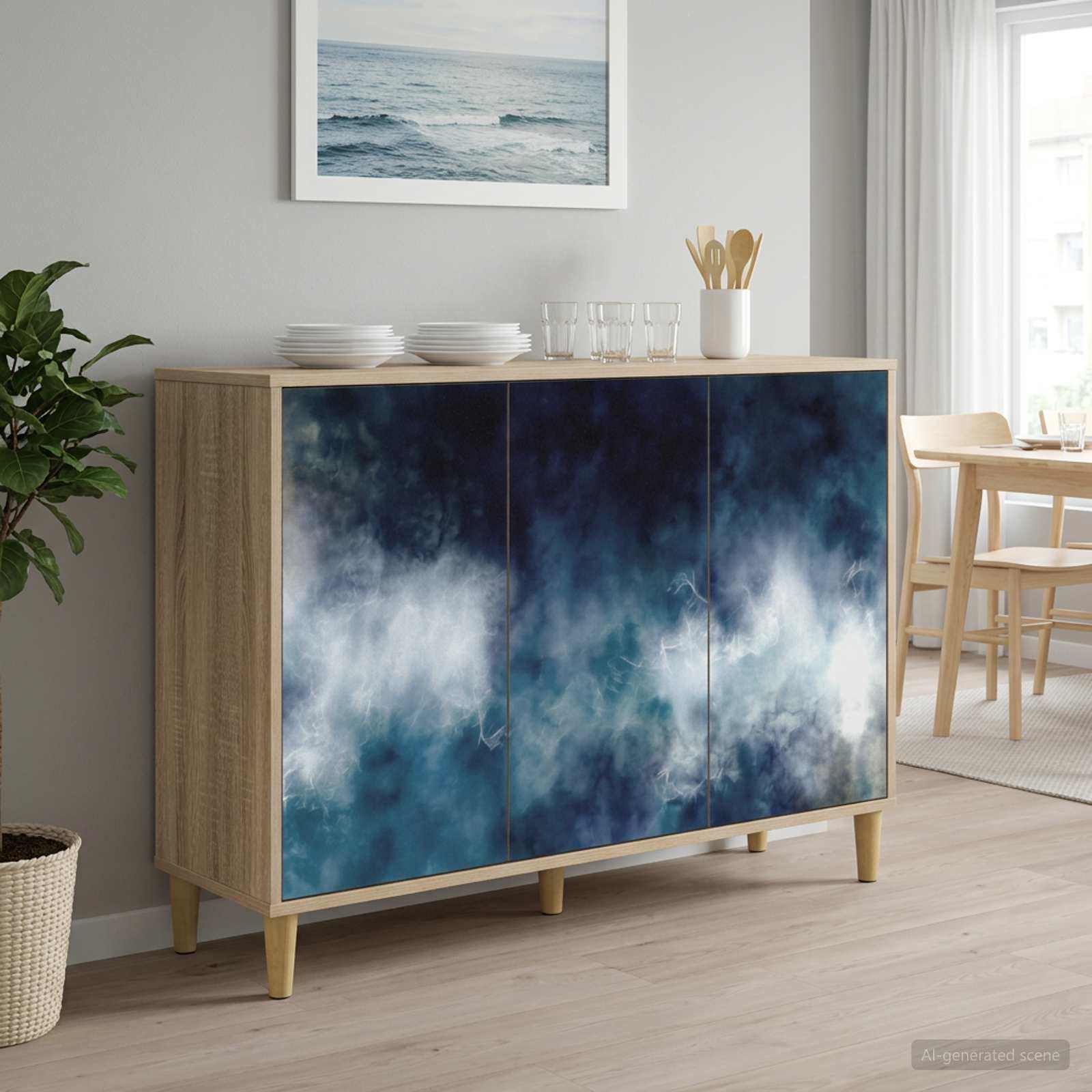 Dressoir RAALTE Sonoma 102 x 33 x 75 cm Bewerkt hout – afbeelding 1