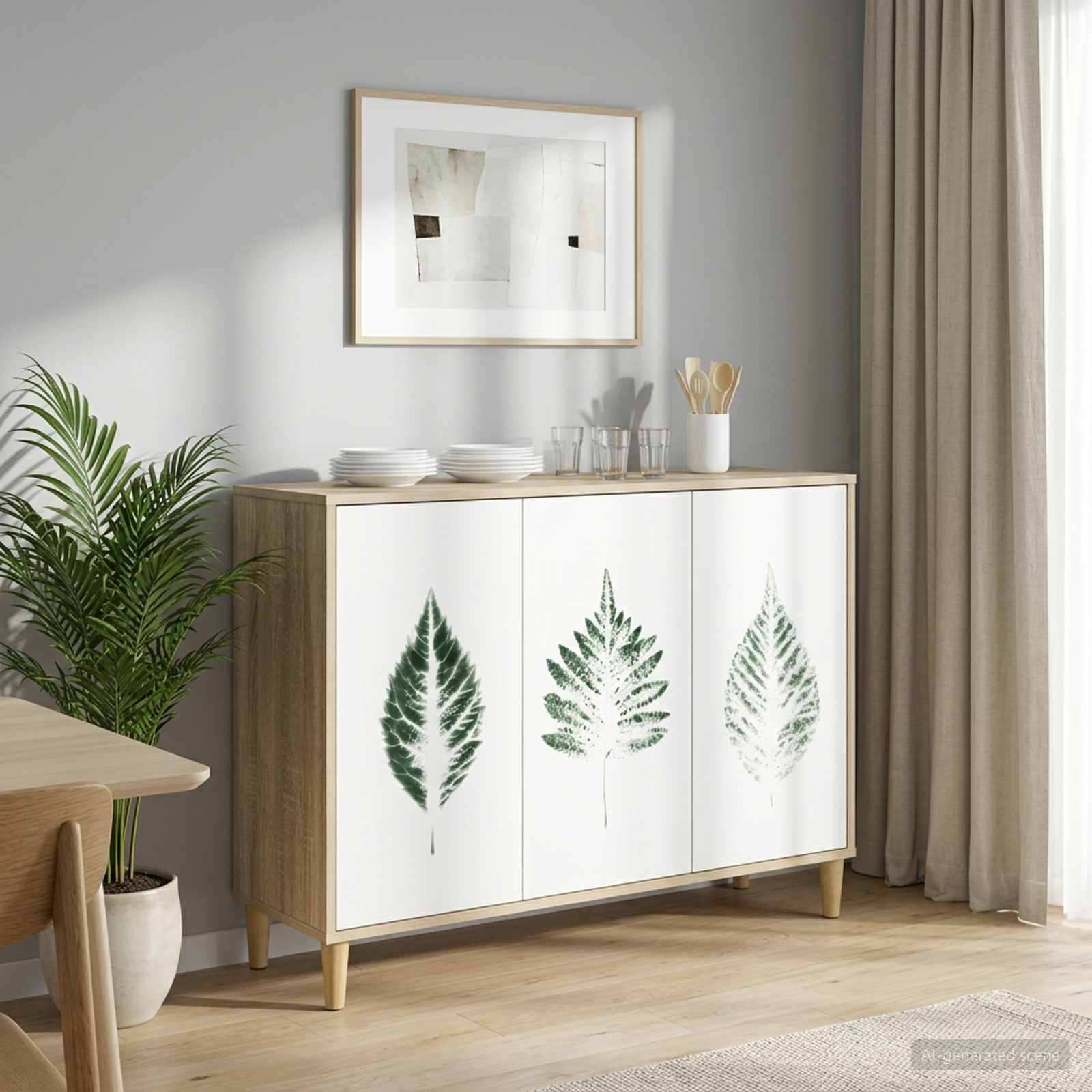 Dressoir HANAU Sonoma 102 x 33 x 75 cm Bewerkt hout – afbeelding 1