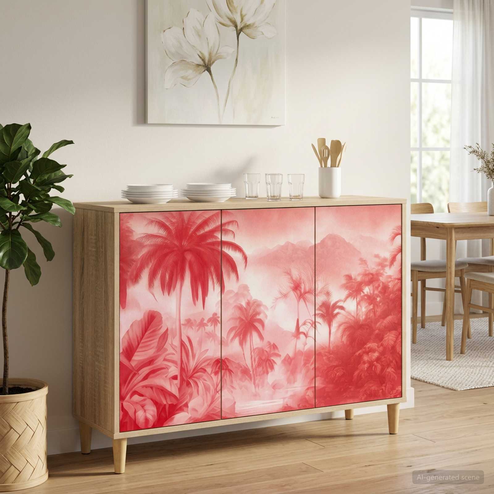 Dressoir AACHEN Sonoma 102 x 33 x 75 cm Bewerkt hout – afbeelding 1