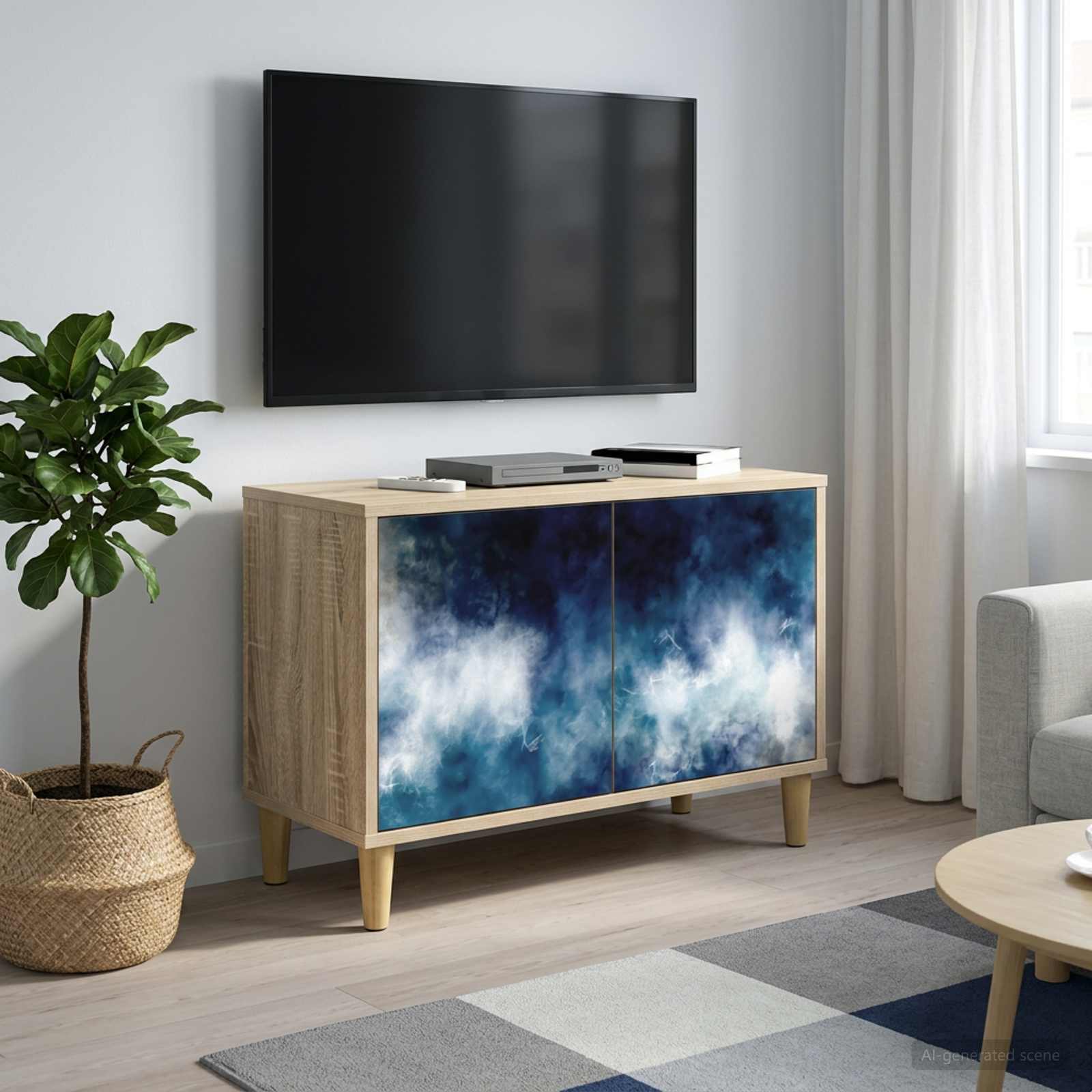 Tv-meubel RAALTE 69 x 33 x 50 cm Sonoma Bewerkt hout – afbeelding 1