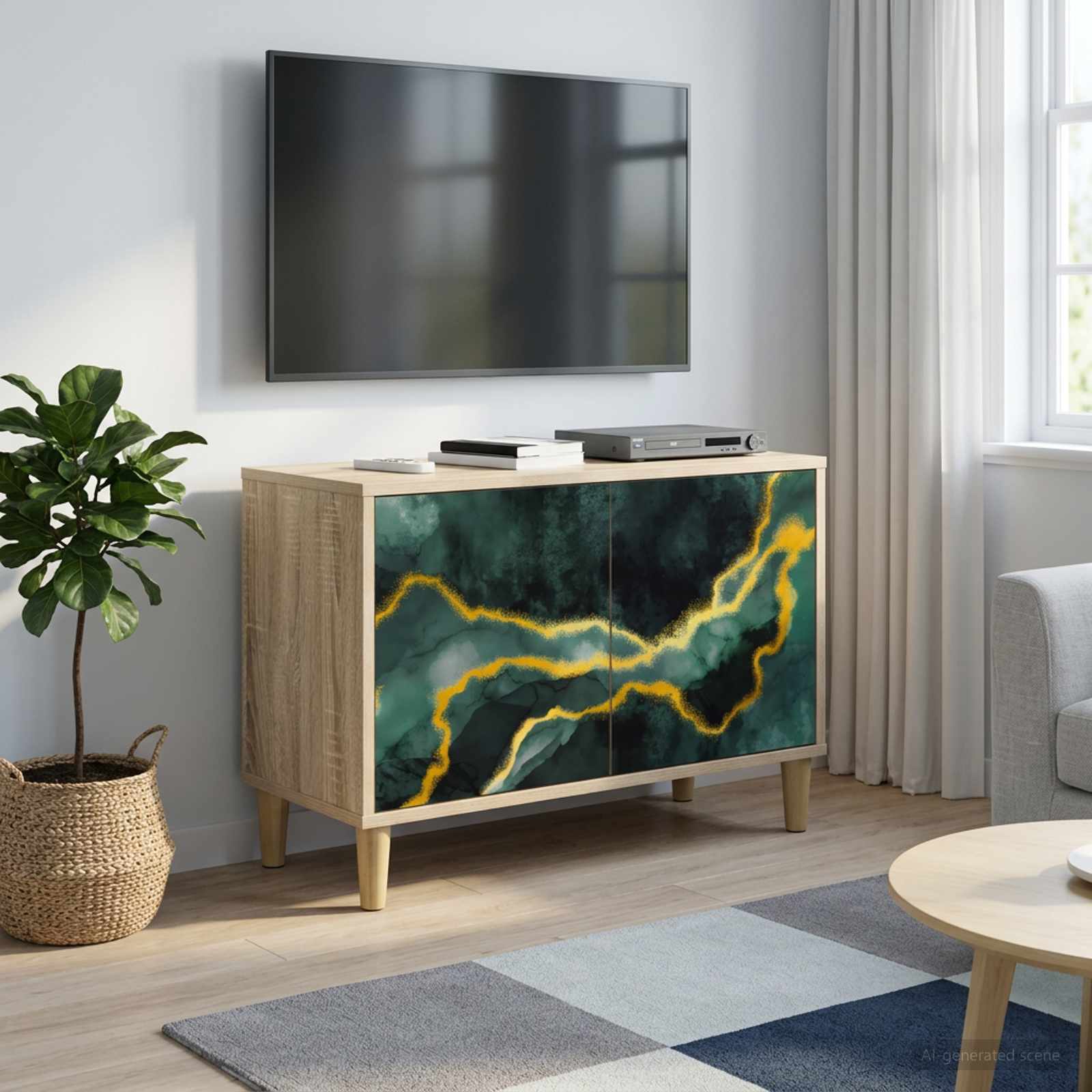 Tv-meubel WIJHE 69 x 33 x 50 cm Sonoma Bewerkt hout
