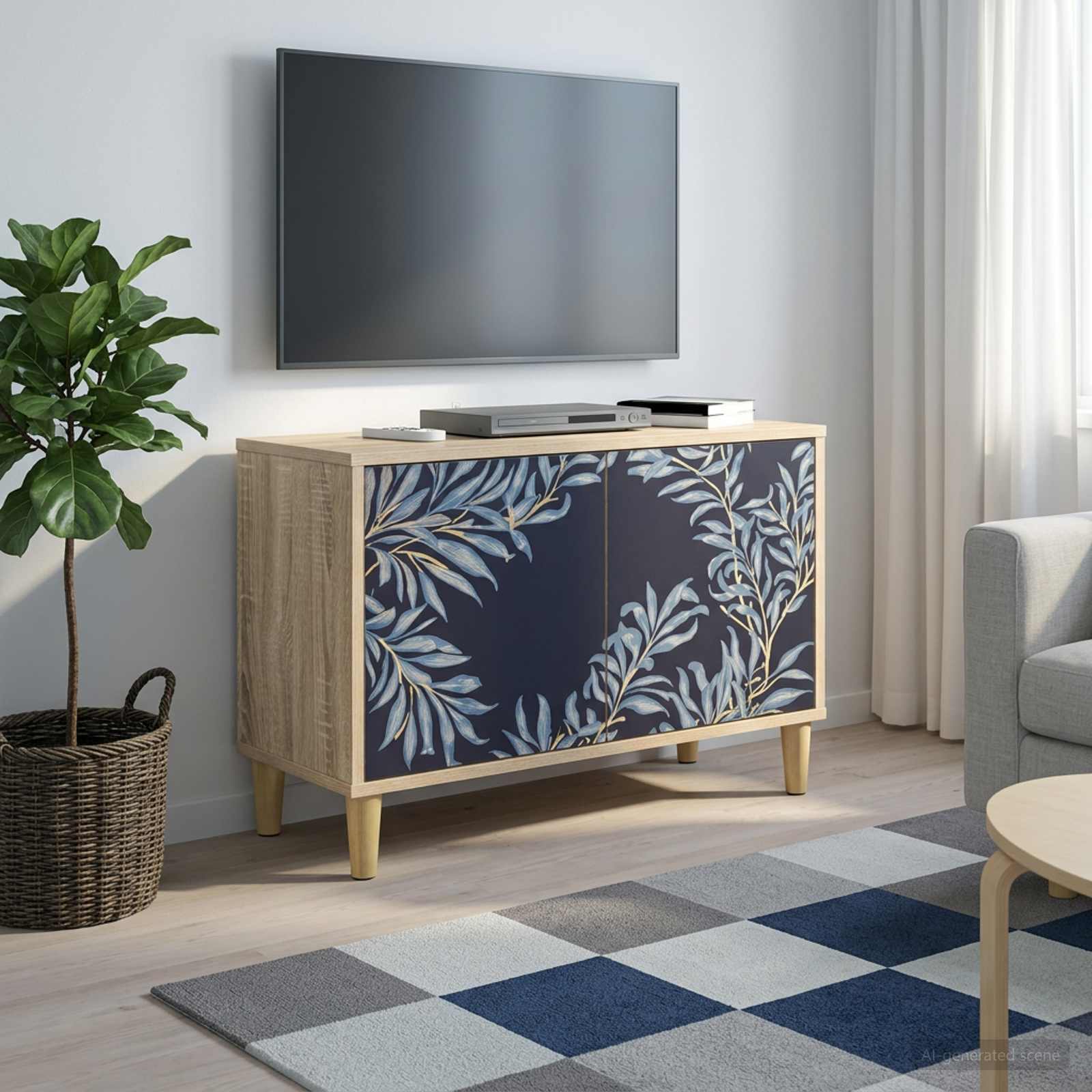 Tv-meubel DOKKUM 69 x 33 x 50 cm Sonoma Bewerkt hout – afbeelding 1