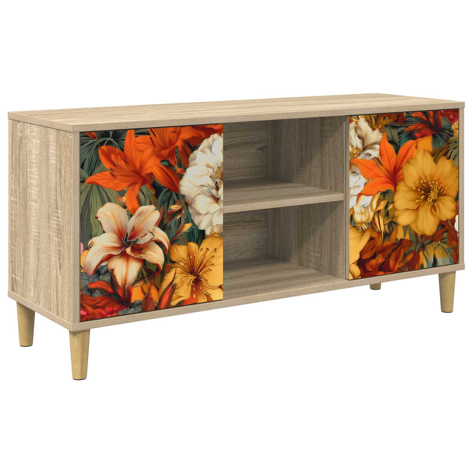 Tv-meubel GENNEP 102 x 33 x 50 cm Sonoma Bewerkt hout – afbeelding 1