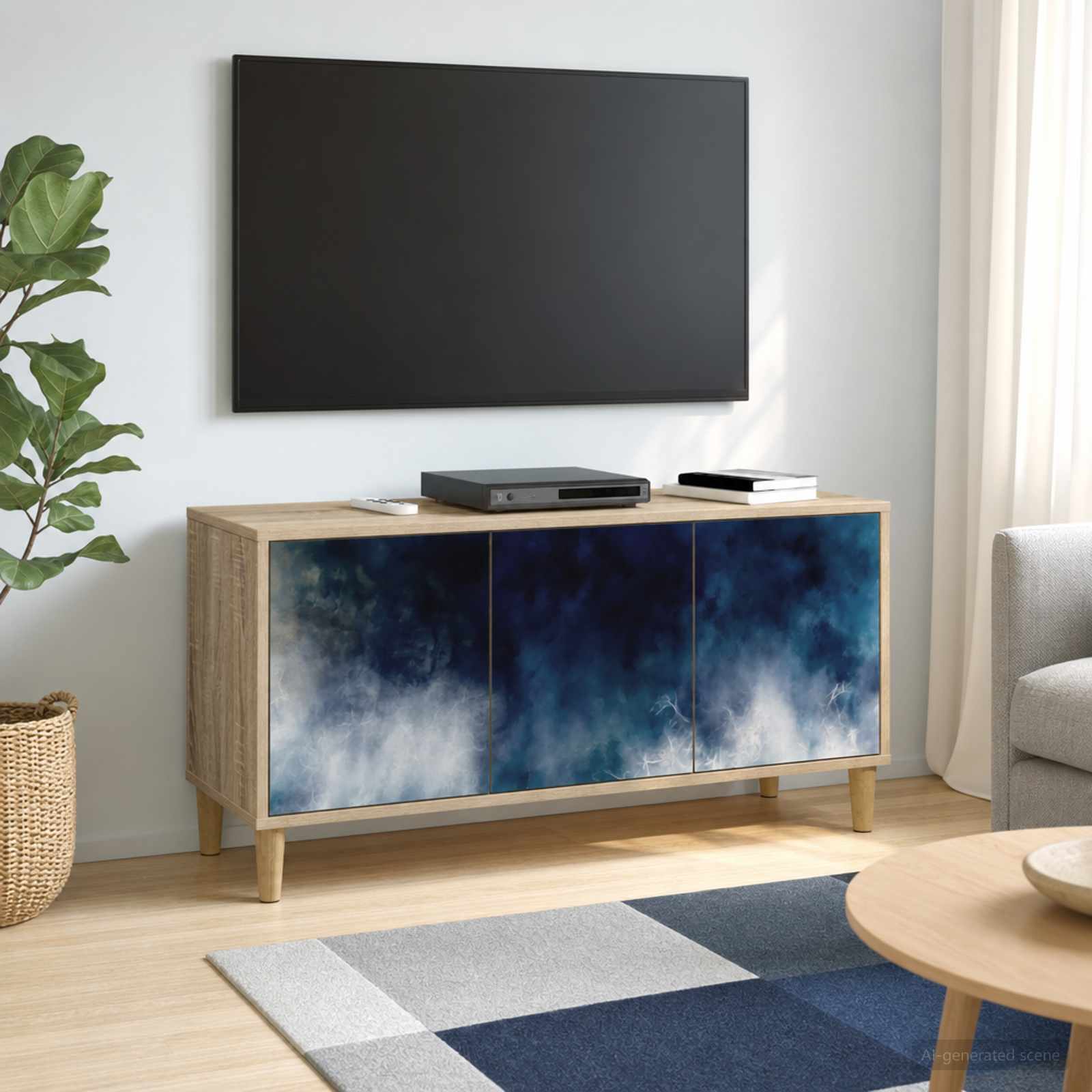 Tv-meubel RAALTE 102 x 33 x 50 cm Sonoma Bewerkt hout – afbeelding 1
