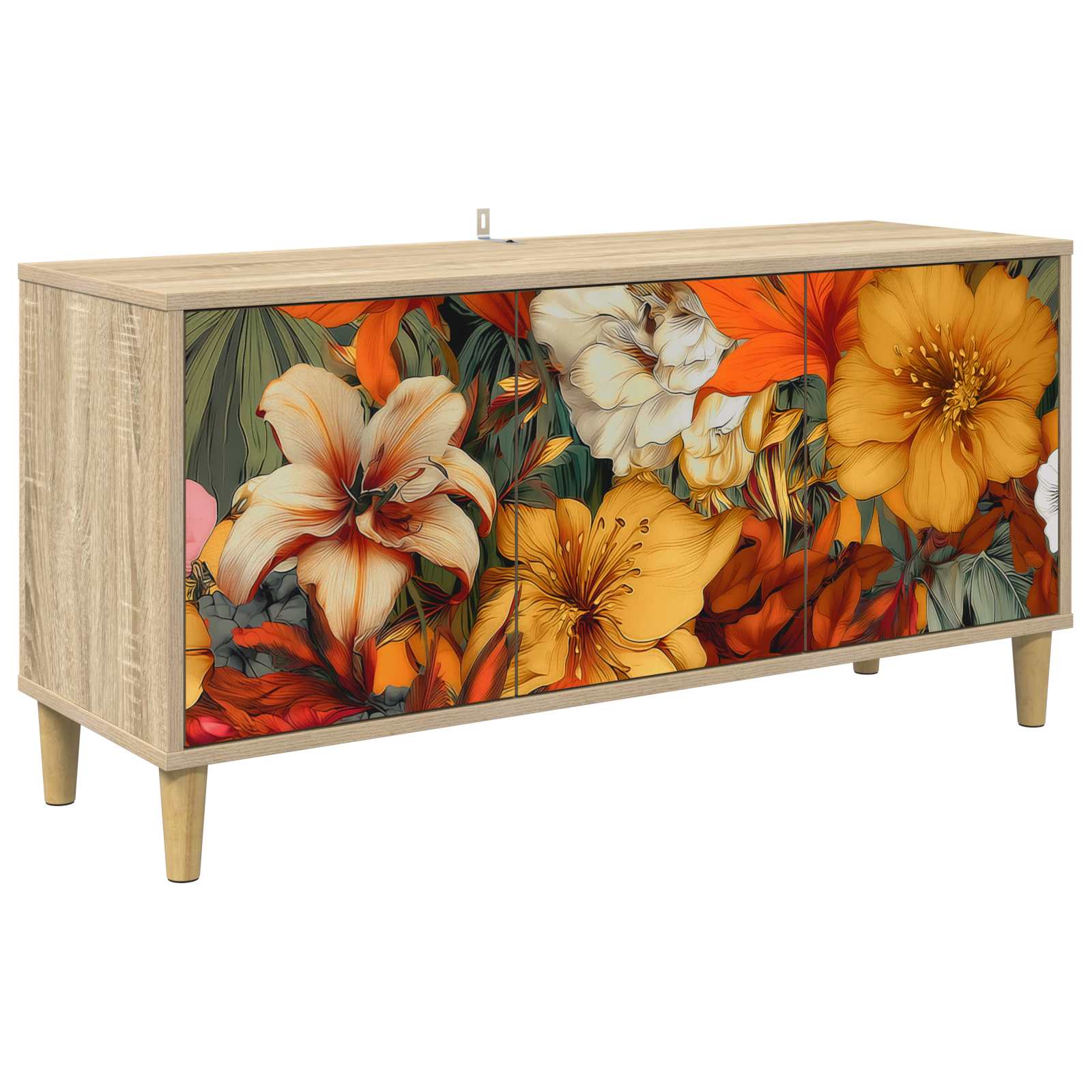 Tv-meubel GENNEP 102 x 33 x 50 cm Sonoma Bewerkt hout – afbeelding 1