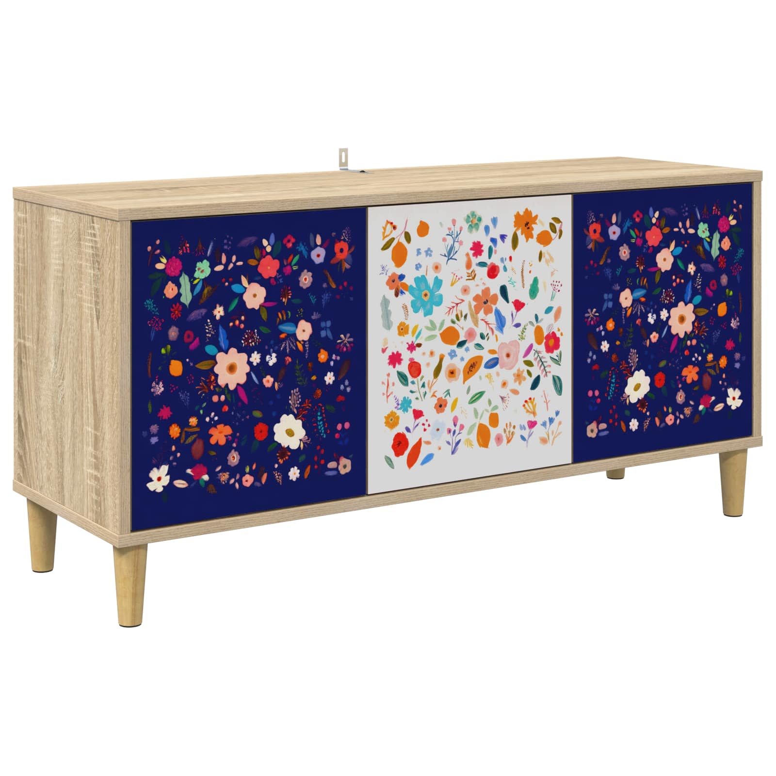 Tv-meubel MAINZ 102 x 33 x 50 cm Sonoma Bewerkt hout