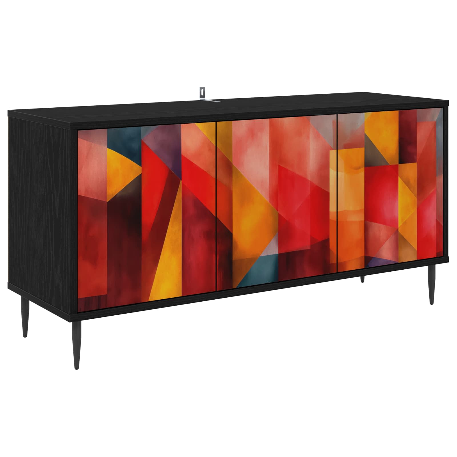 Tv-meubel HEESCH 102 x 33 x 51 cm Zwart eiken Bewerkt hout – afbeelding 1