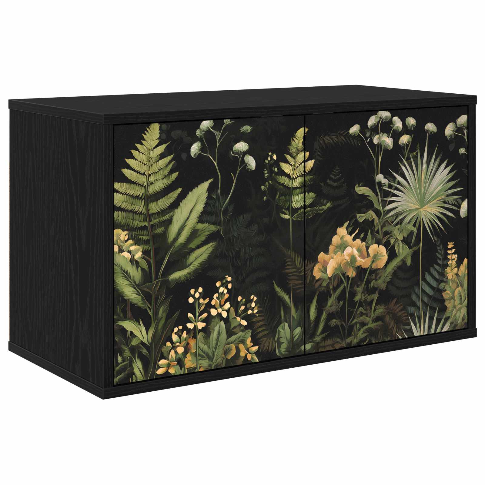 Wandgemonteerd tv-meubel RHENEN 69 x 33 x 40 cm Zwart eiken