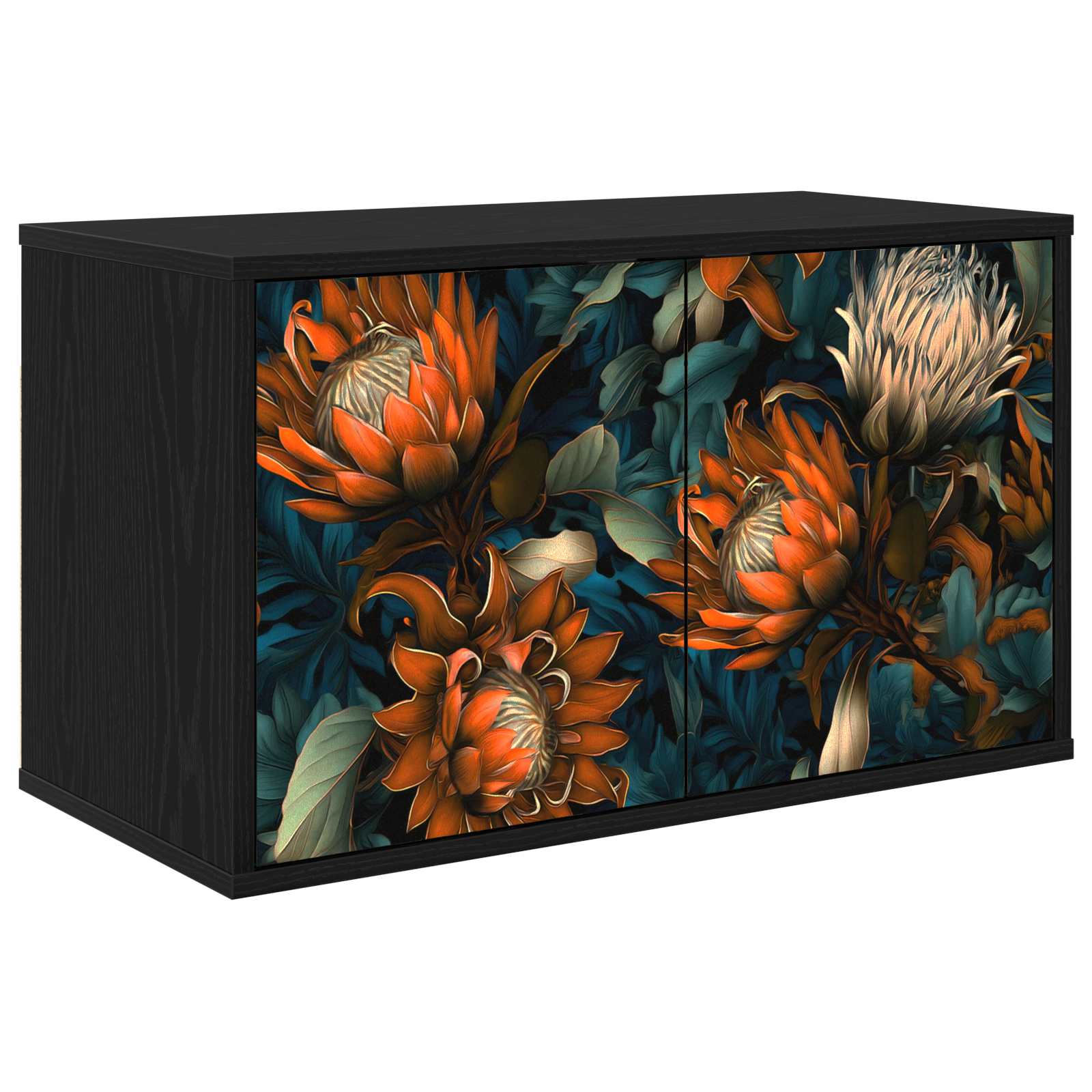Wandgemonteerd tv-meubel LOCHEM 69 x 33 x 40 cm Zwart eiken – afbeelding 1