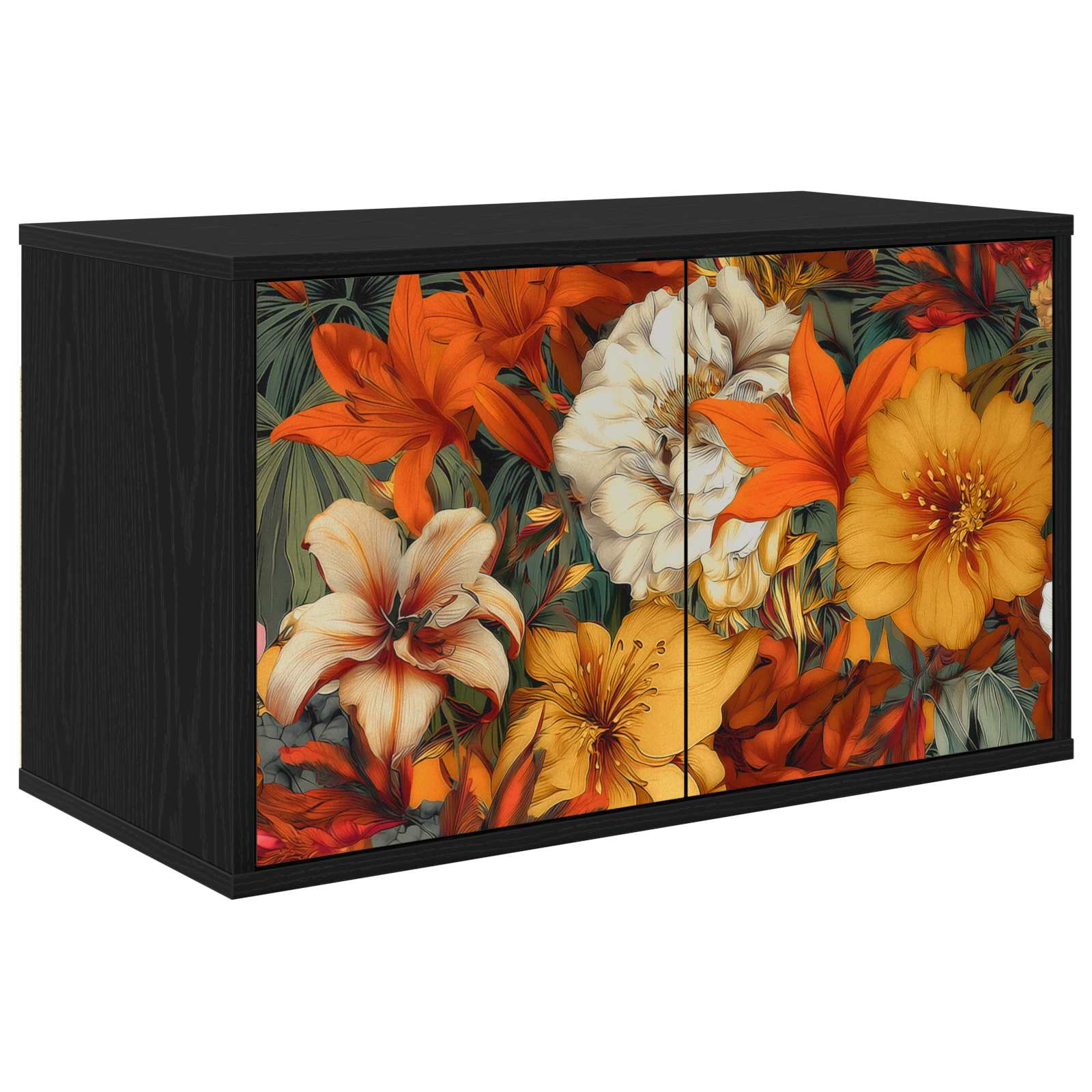 Wandgemonteerd tv-meubel GENNEP 69 x 33 x 40 cm Zwart eiken – afbeelding 1