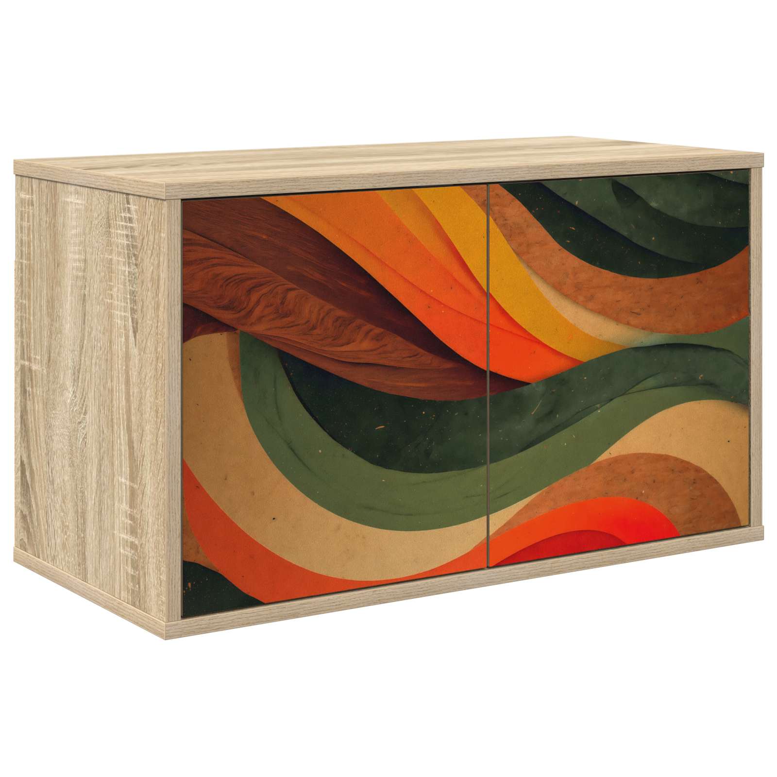 Wandgemonteerd tv-meubel BONN 69 x 33 x 40 cm Sonoma Eiken – afbeelding 1