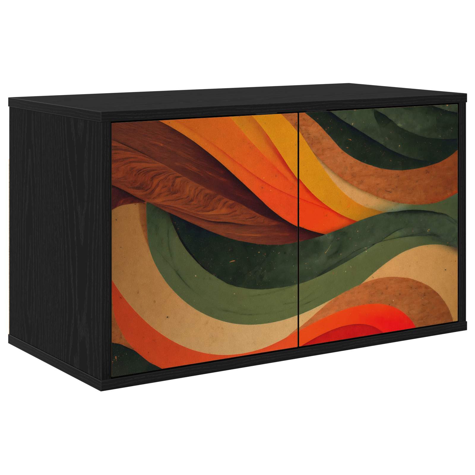 Wandgemonteerd tv-meubel BONN 69 x 33 x 40 cm Zwart eiken