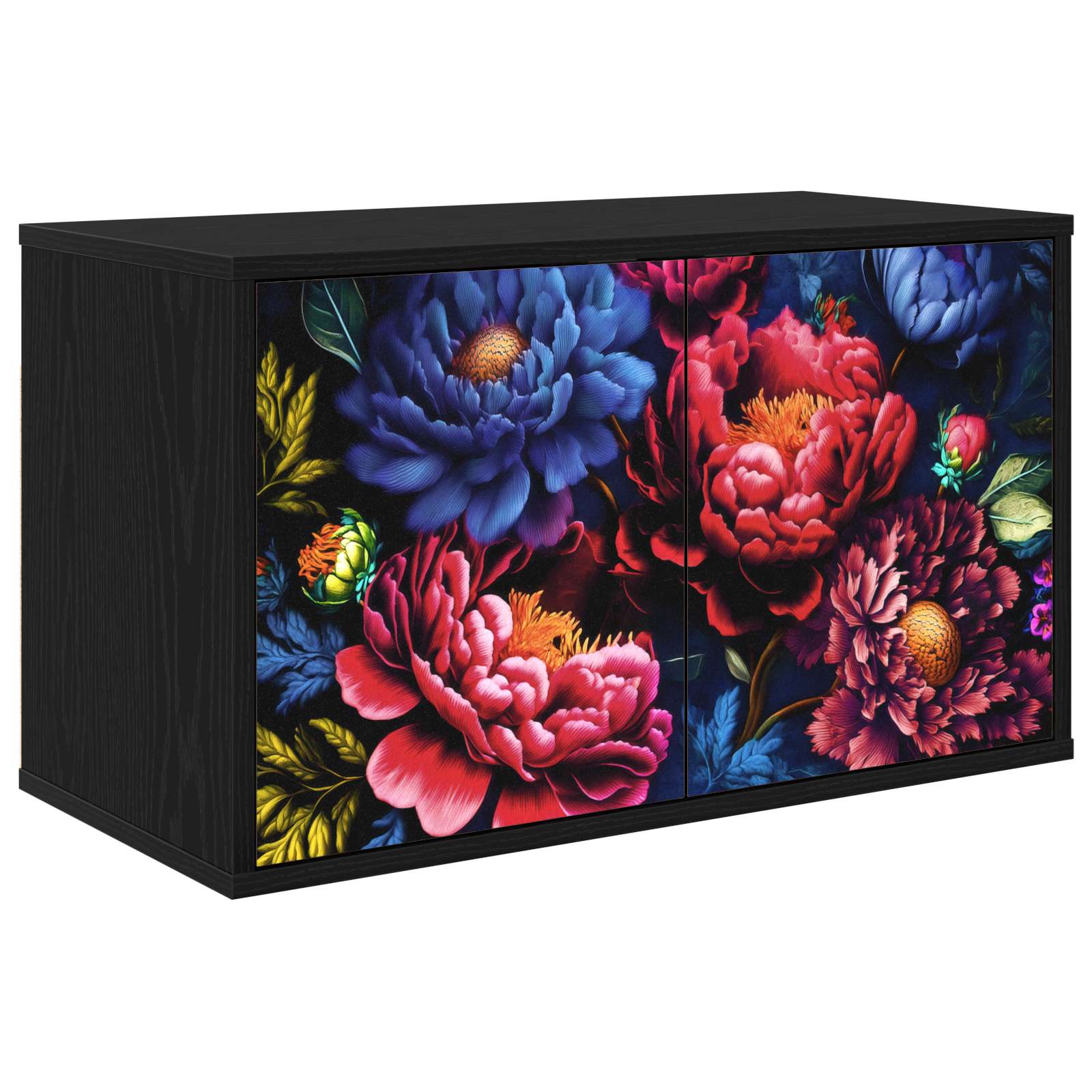 Wandgemonteerd tv-meubel KIEL 69 x 33 x 40 cm Zwart eiken – afbeelding 1