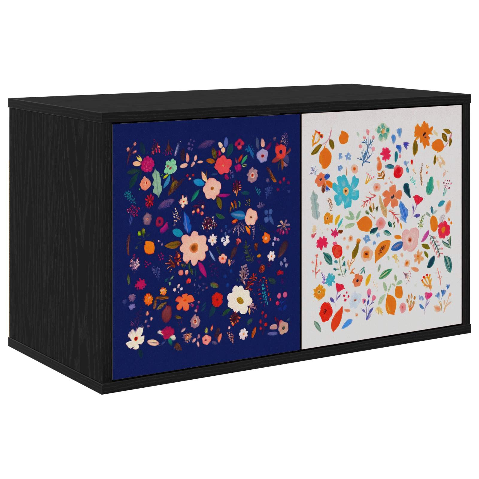 Wandgemonteerd tv-meubel MAINZ 69 x 33 x 40 cm Zwart eiken – afbeelding 1