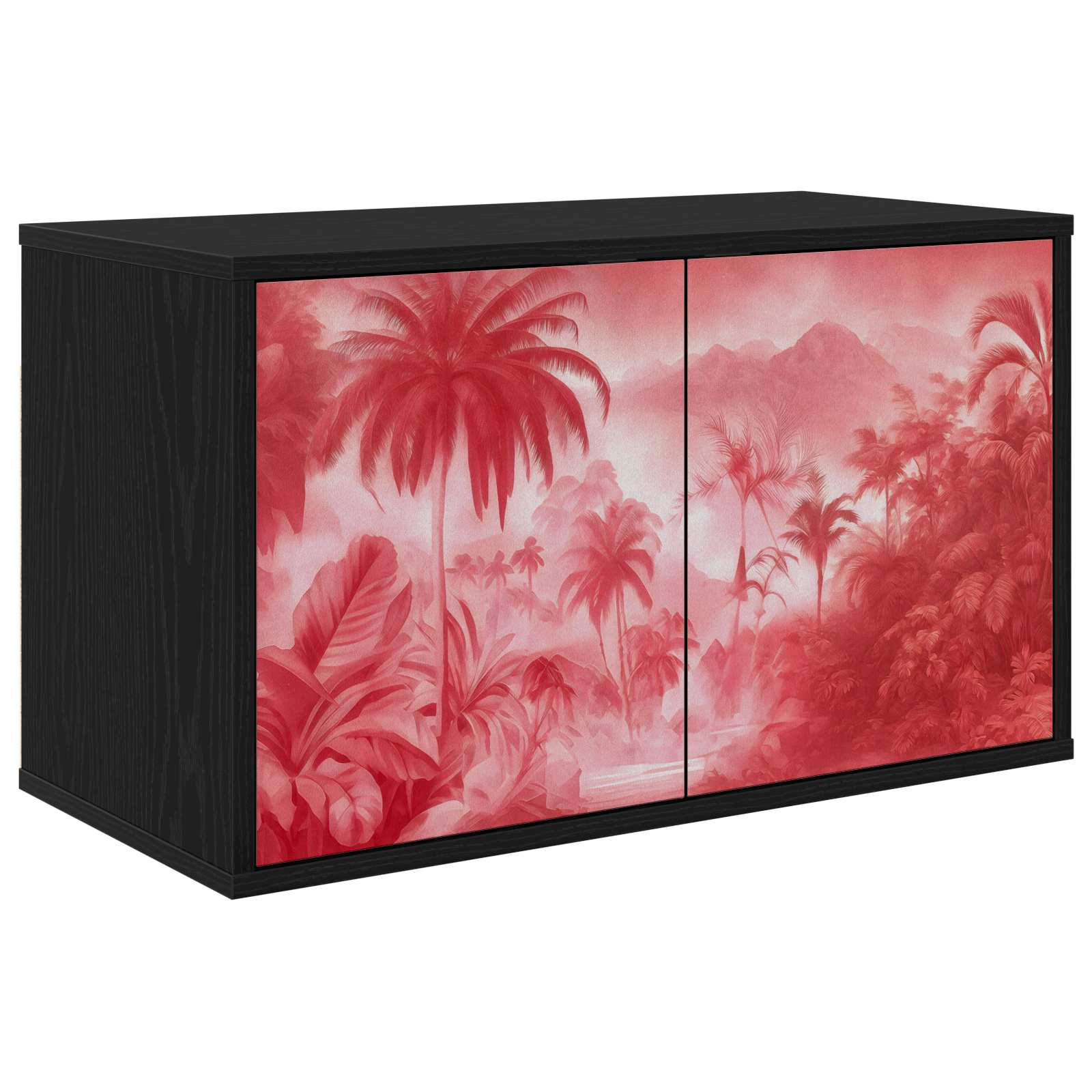 Wandgemonteerd tv-meubel AACHEN 69 x 33 x 40 cm Zwart eiken – afbeelding 1