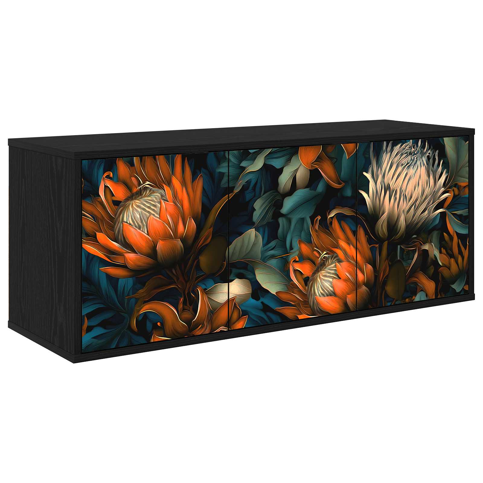 Wandgemonteerd tv-meubel LOCHEM 102 x 33 x 40 cm Zwart eiken – afbeelding 1
