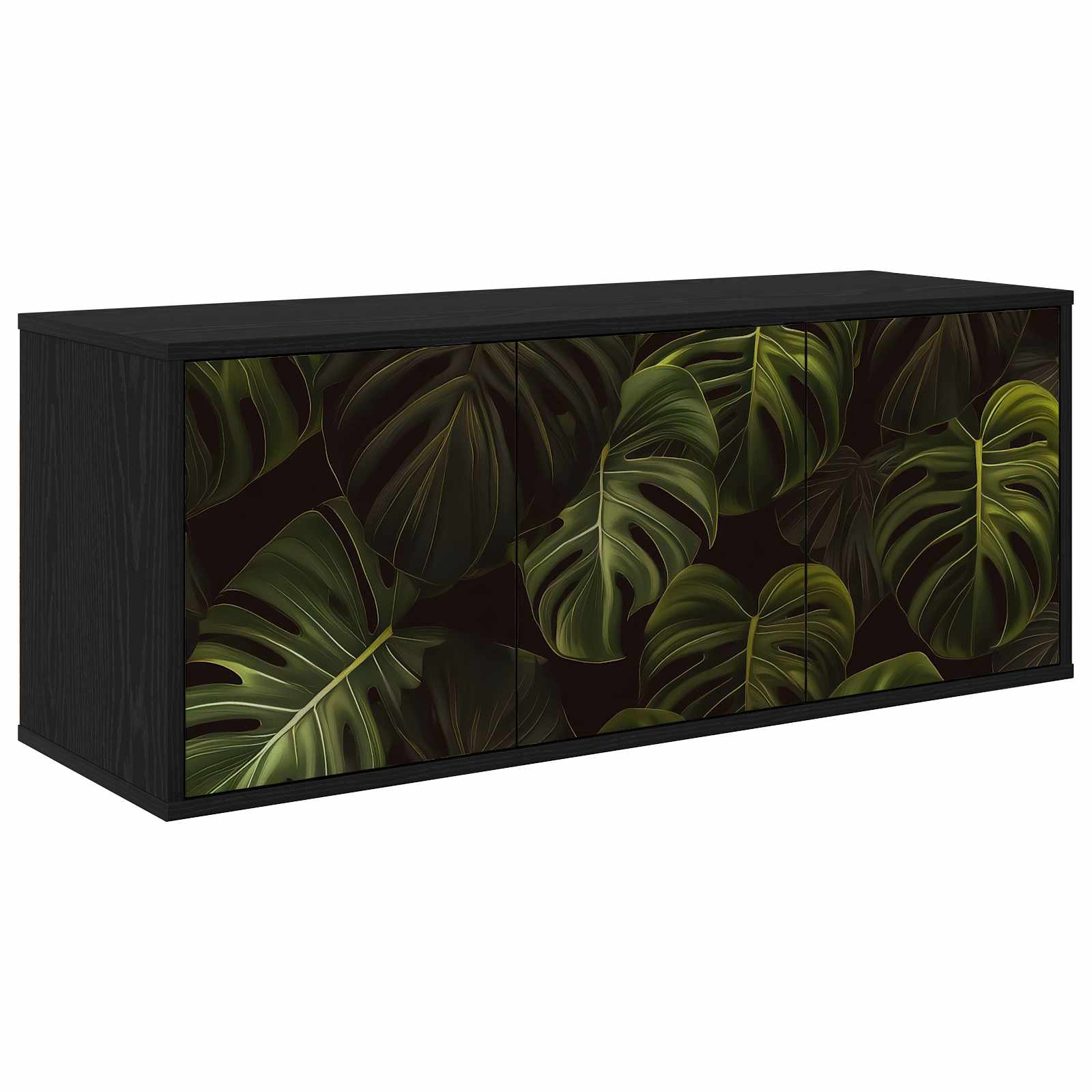 Wandgemonteerd tv-meubel ELBURG 102 x 33 x 40 cm Zwart eiken – afbeelding 1