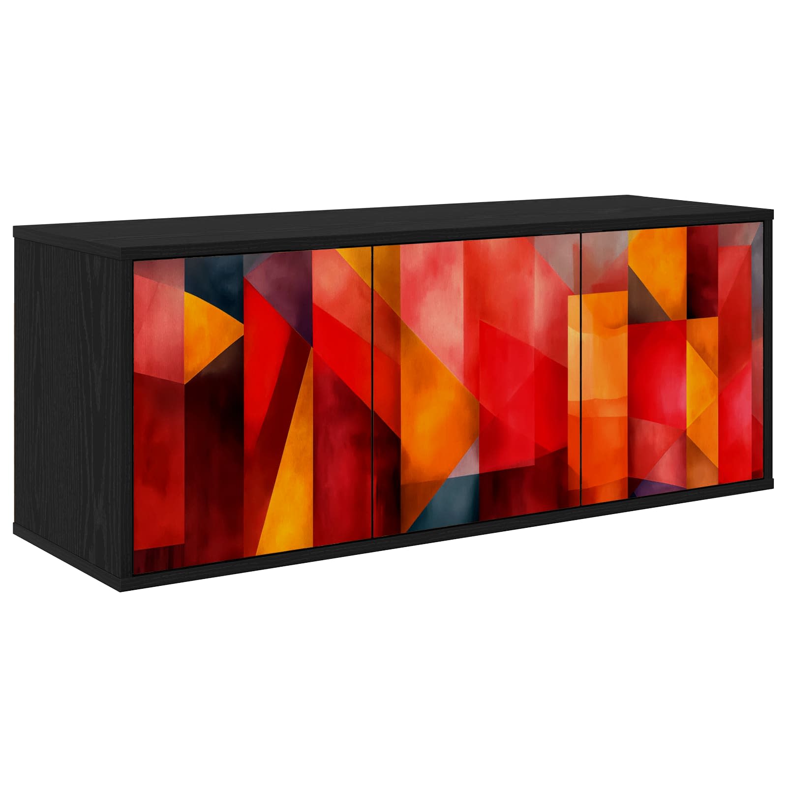 Wandgemonteerd tv-meubel HEESCH 102 x 33 x 40 cm Zwart eiken – afbeelding 1