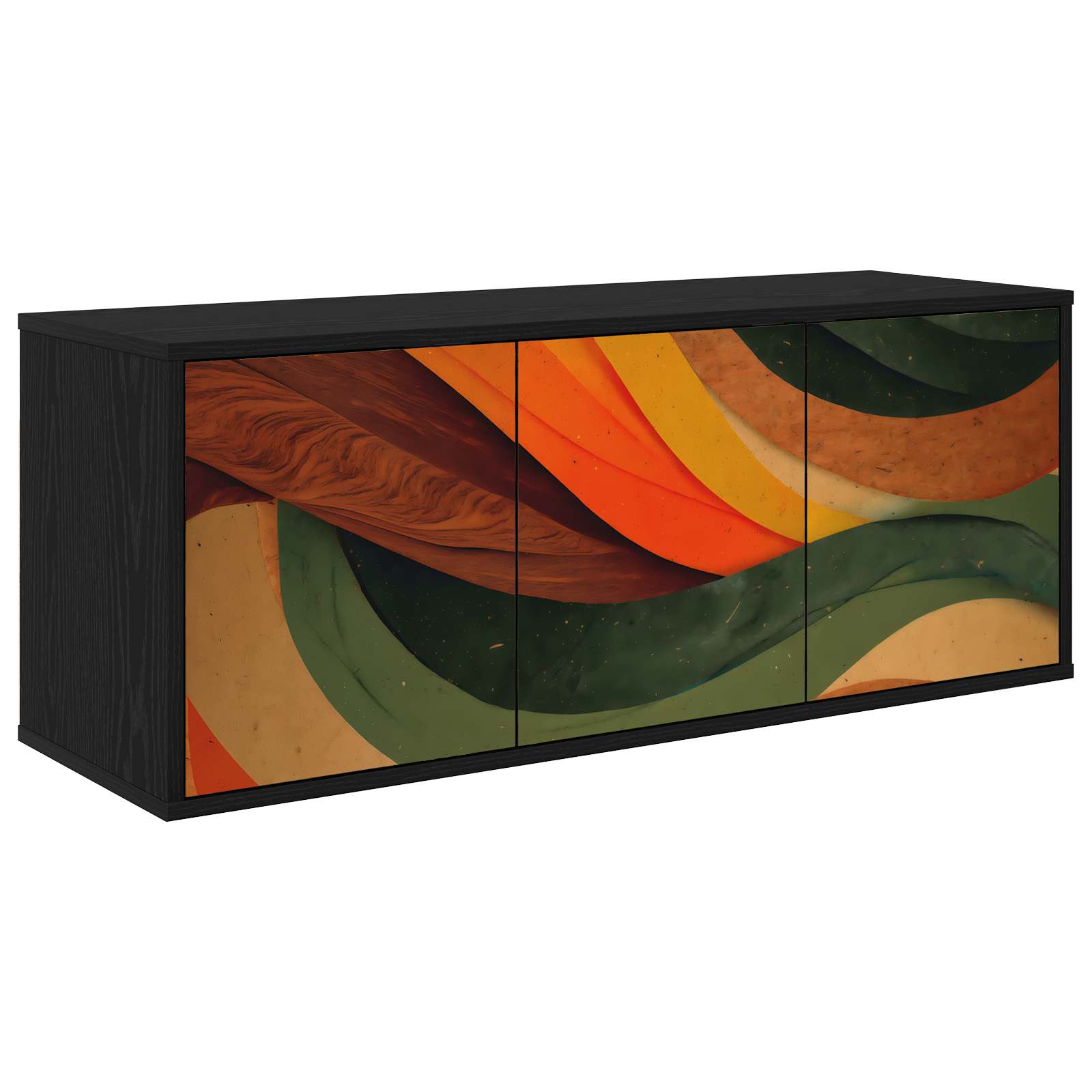 Wandgemonteerd tv-meubel BONN 102 x 33 x 40 cm Zwart eiken – afbeelding 1