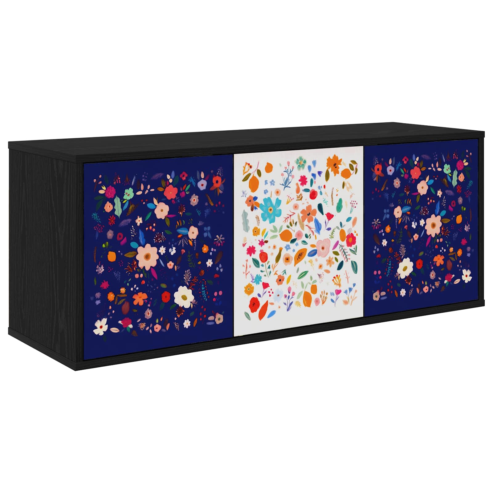 Wandgemonteerd tv-meubel MAINZ 102 x 33 x 40 cm Zwart eiken