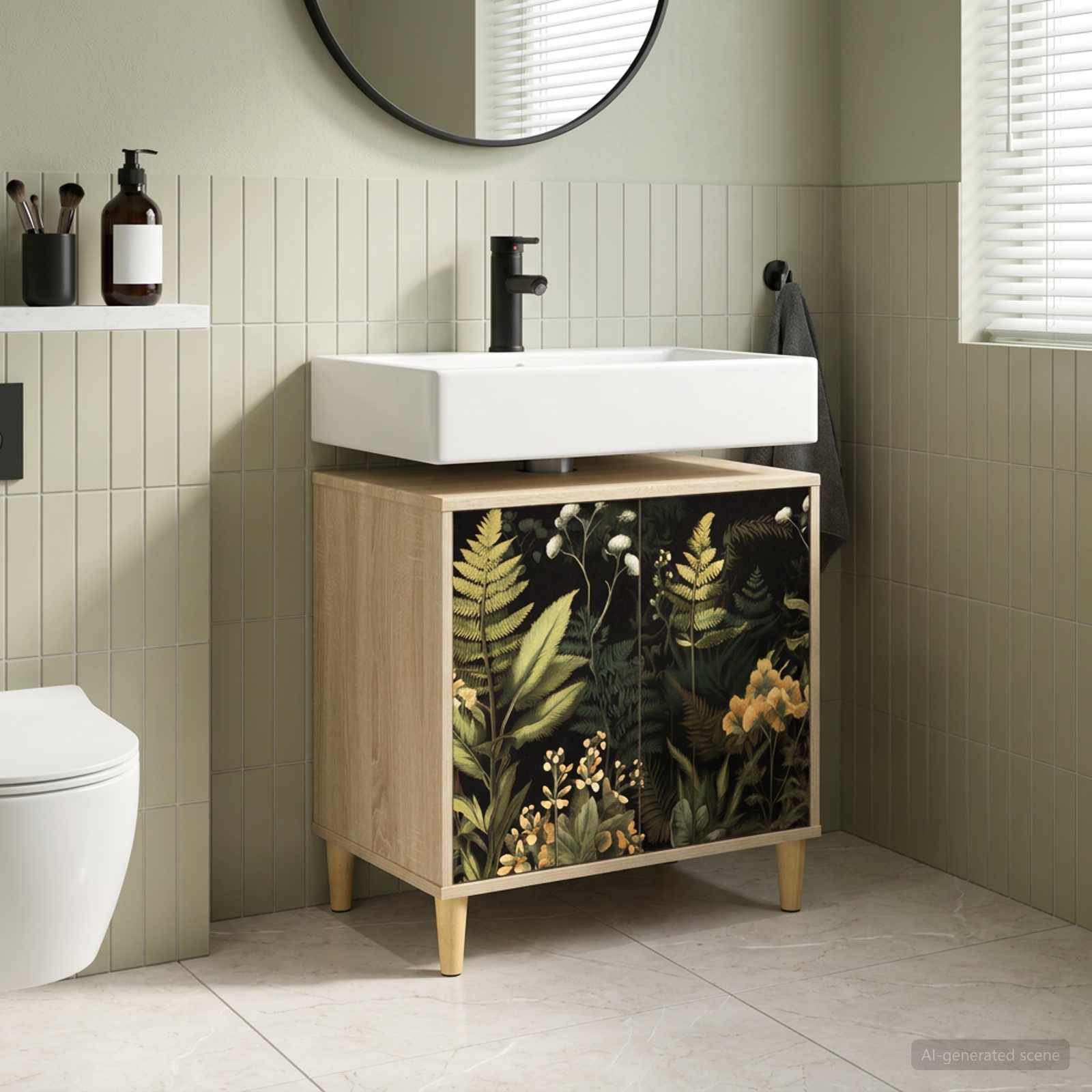 Badkamerkast RHENEN Sonoma 60 x 40 x 60 cm Bewerkt hout